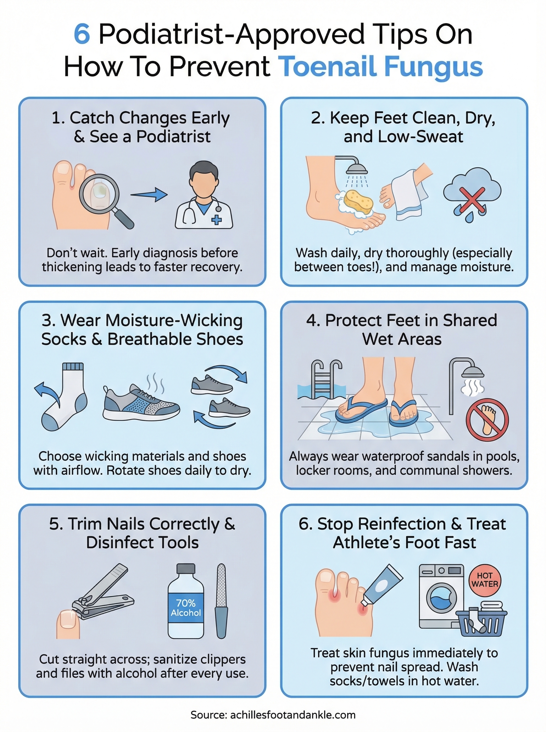 how to prevent toenail fungus infographic