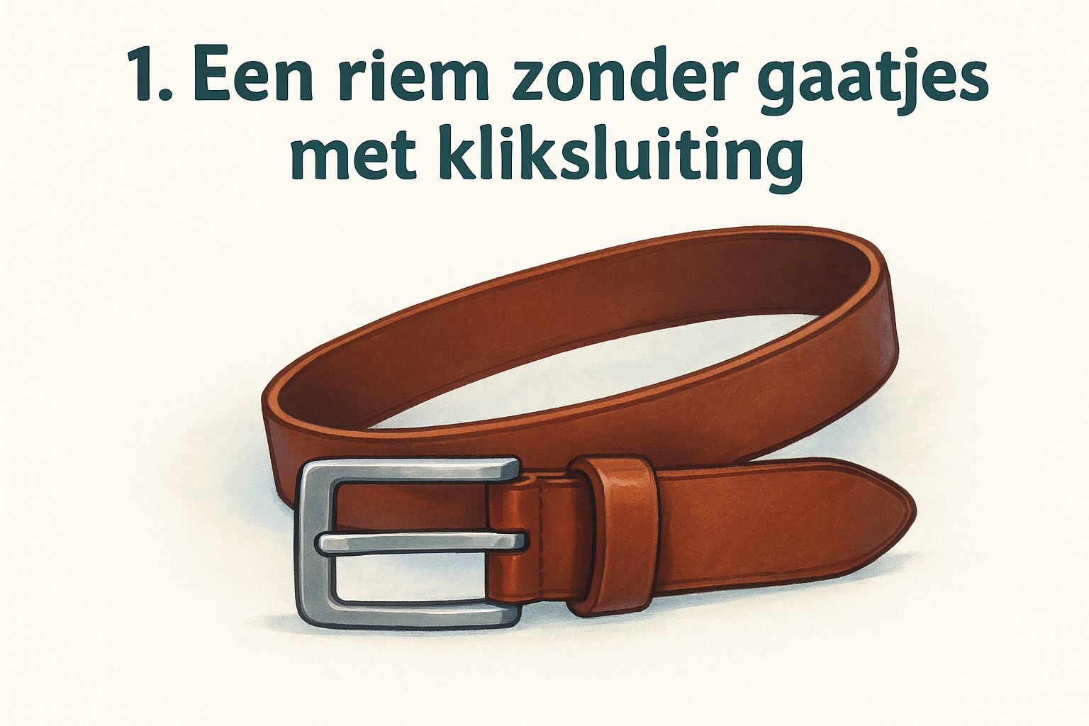 1. Een riem zonder gaatjes met kliksluiting