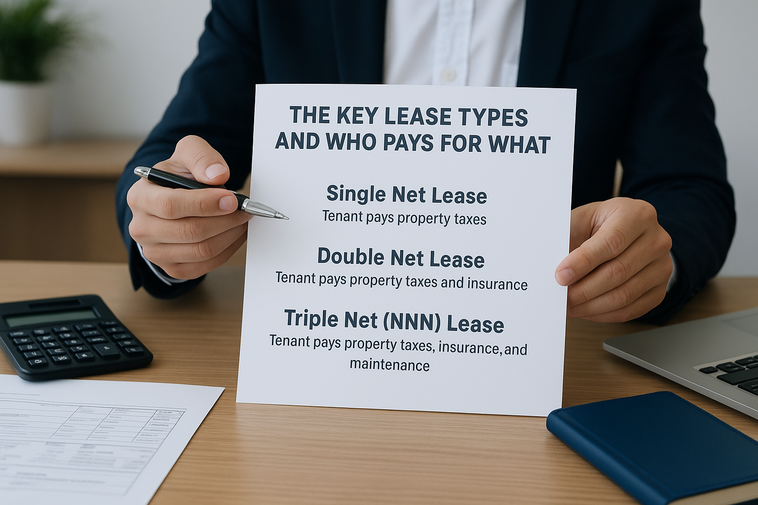 The key lease types and who pays for what