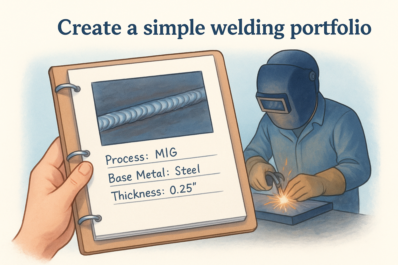 Create a simple welding portfolio