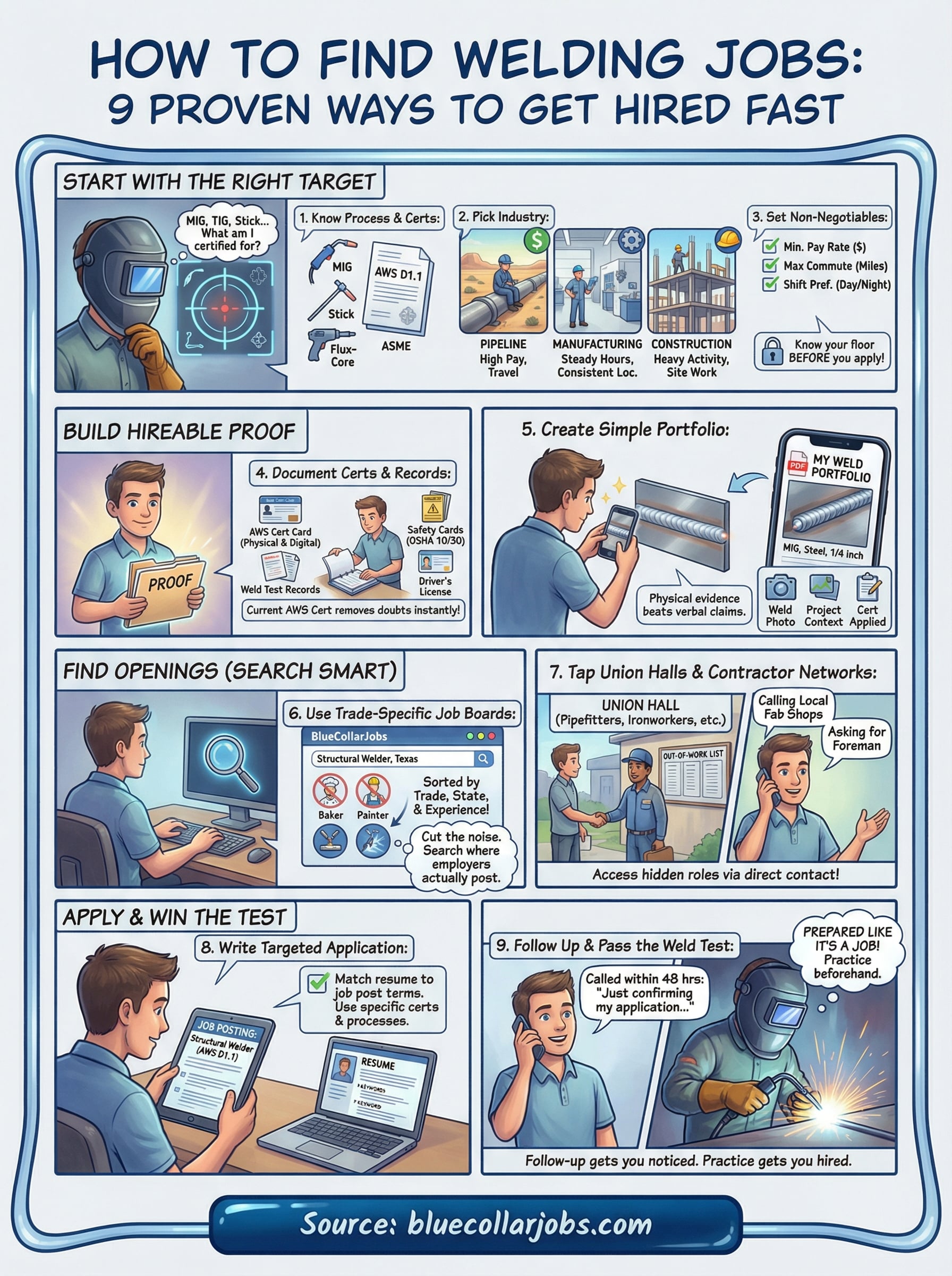how to find welding jobs infographic