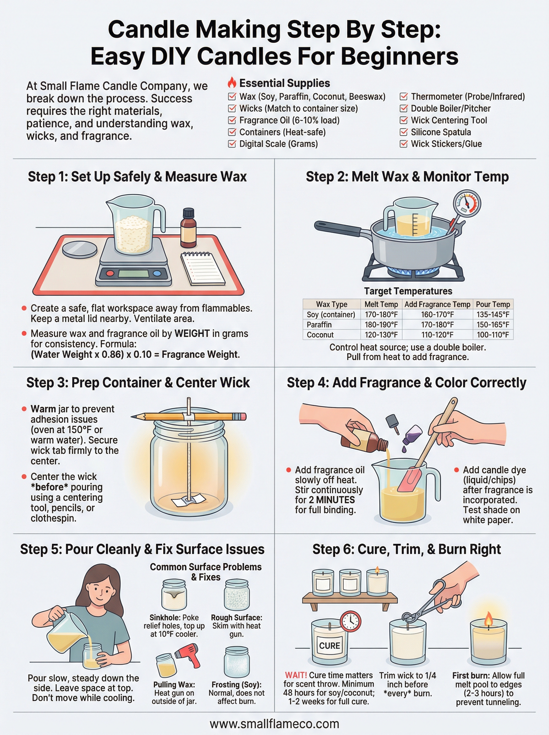 candle making step by step infographic