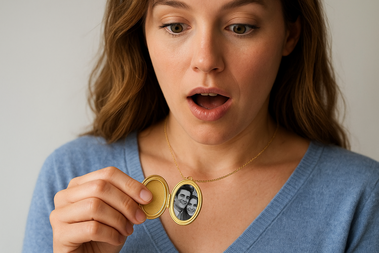 5. A photo locket with a picture she does not expect
