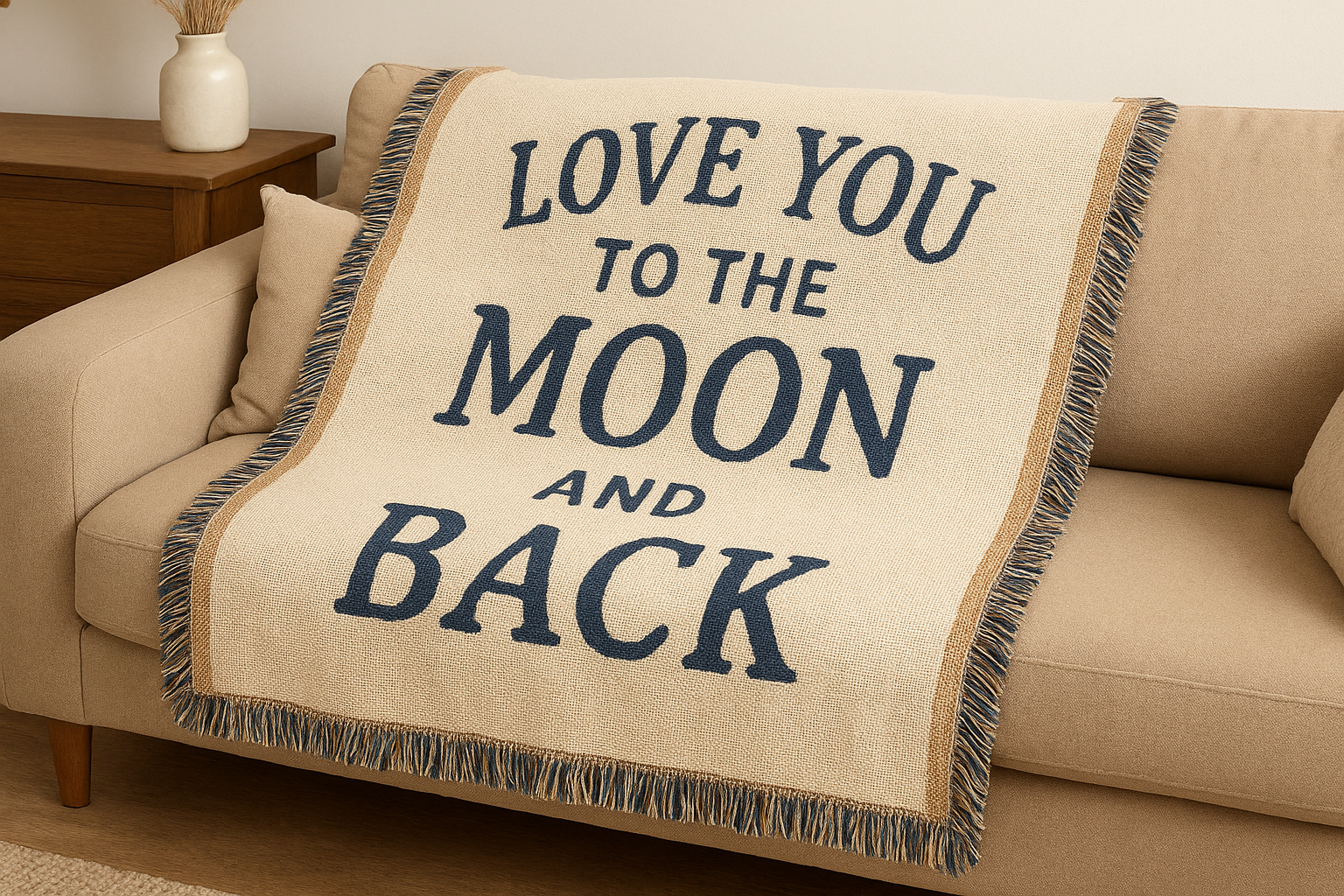 9. A personalized woven blanket with a message she will keep