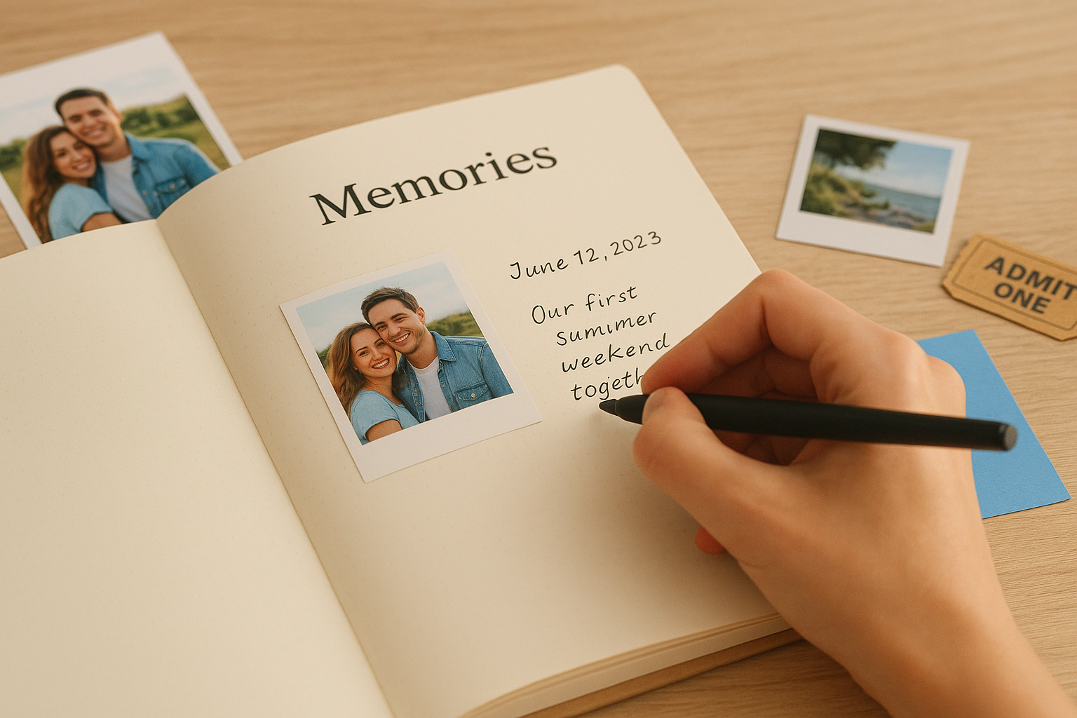 13. A memory book you fill with captions, dates, and little proof