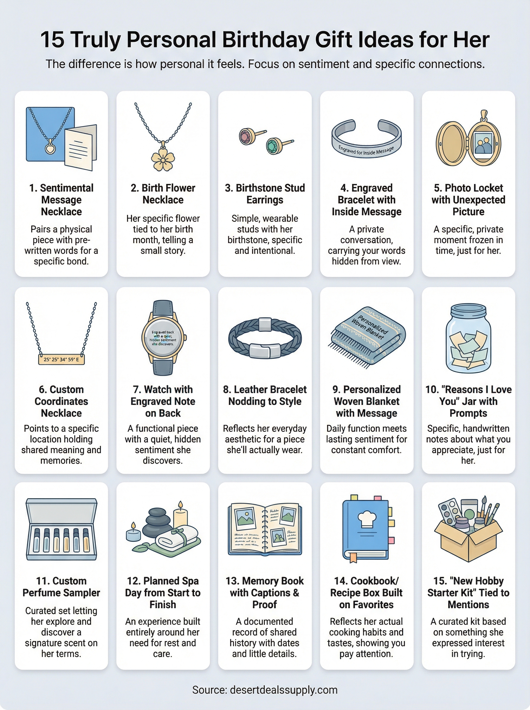 birthday gifts for her ideas infographic