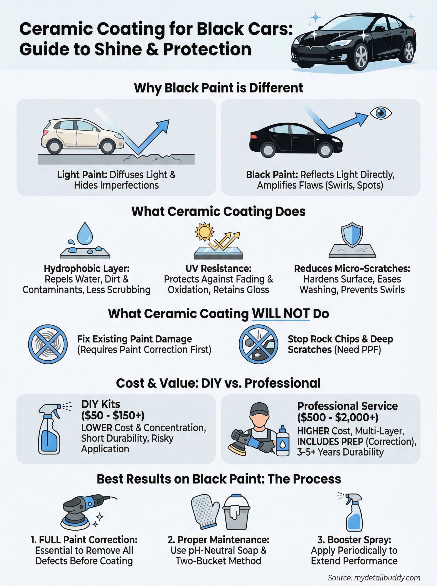 ceramic coating for black cars infographic