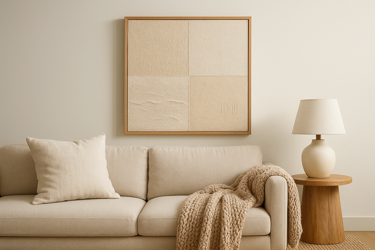 2. Textured minimalist neutrals in beige and white