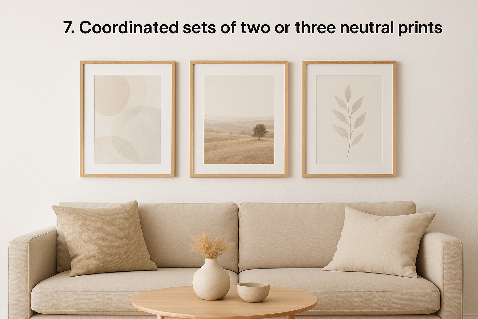 7. Coordinated sets of two or three neutral prints