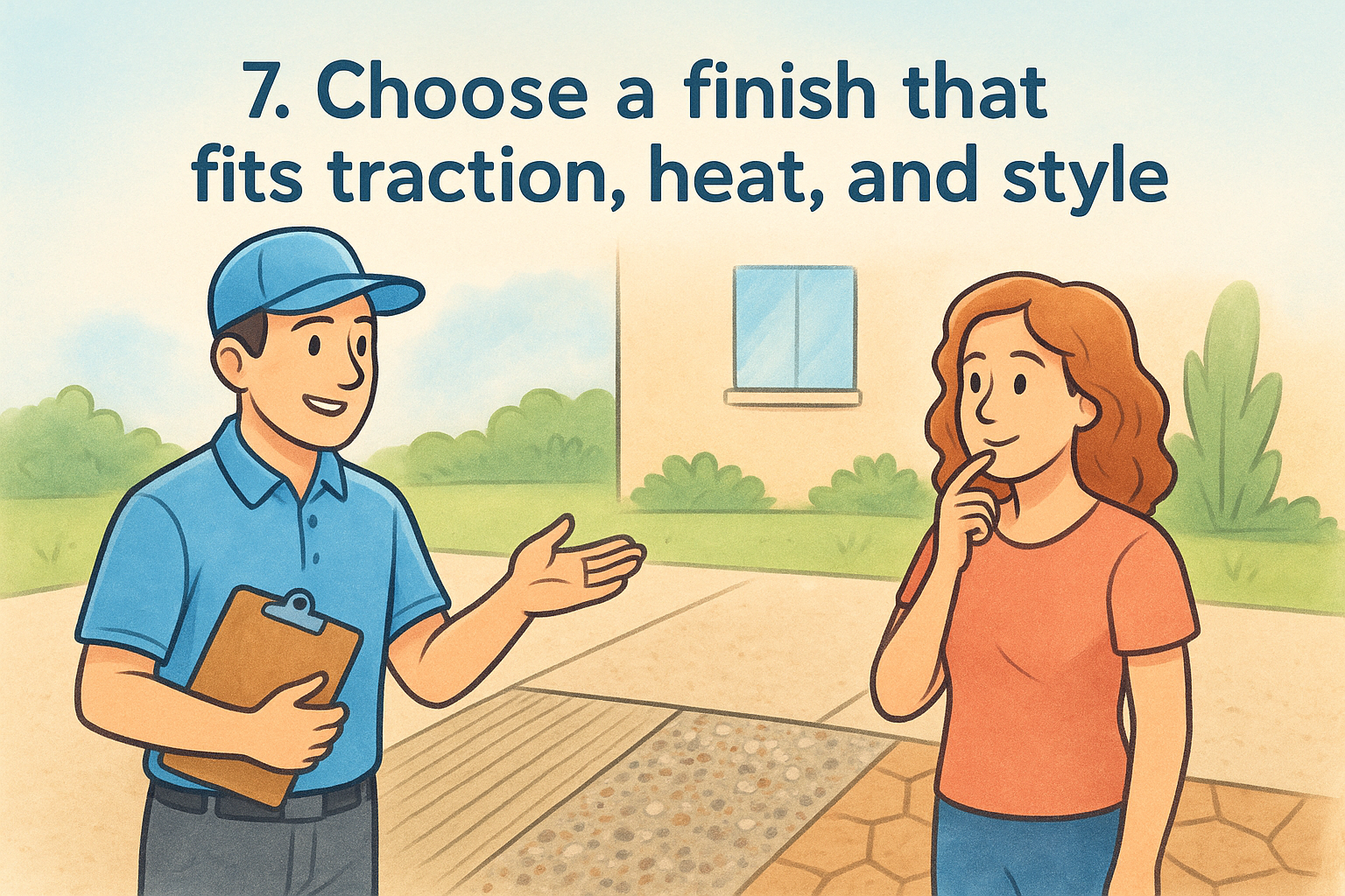 7. Choose a finish that fits traction, heat, and style