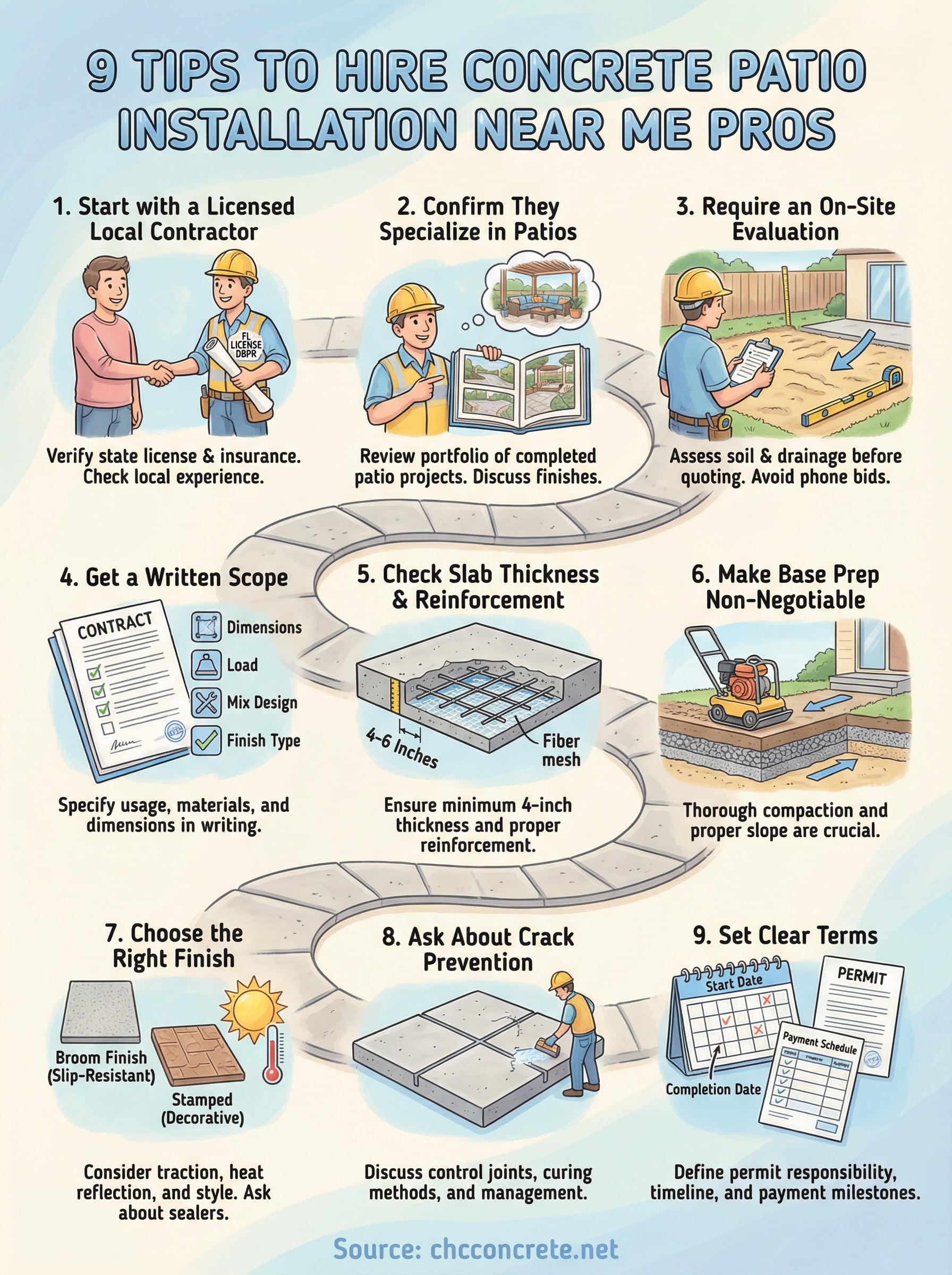 concrete patio installation near me infographic