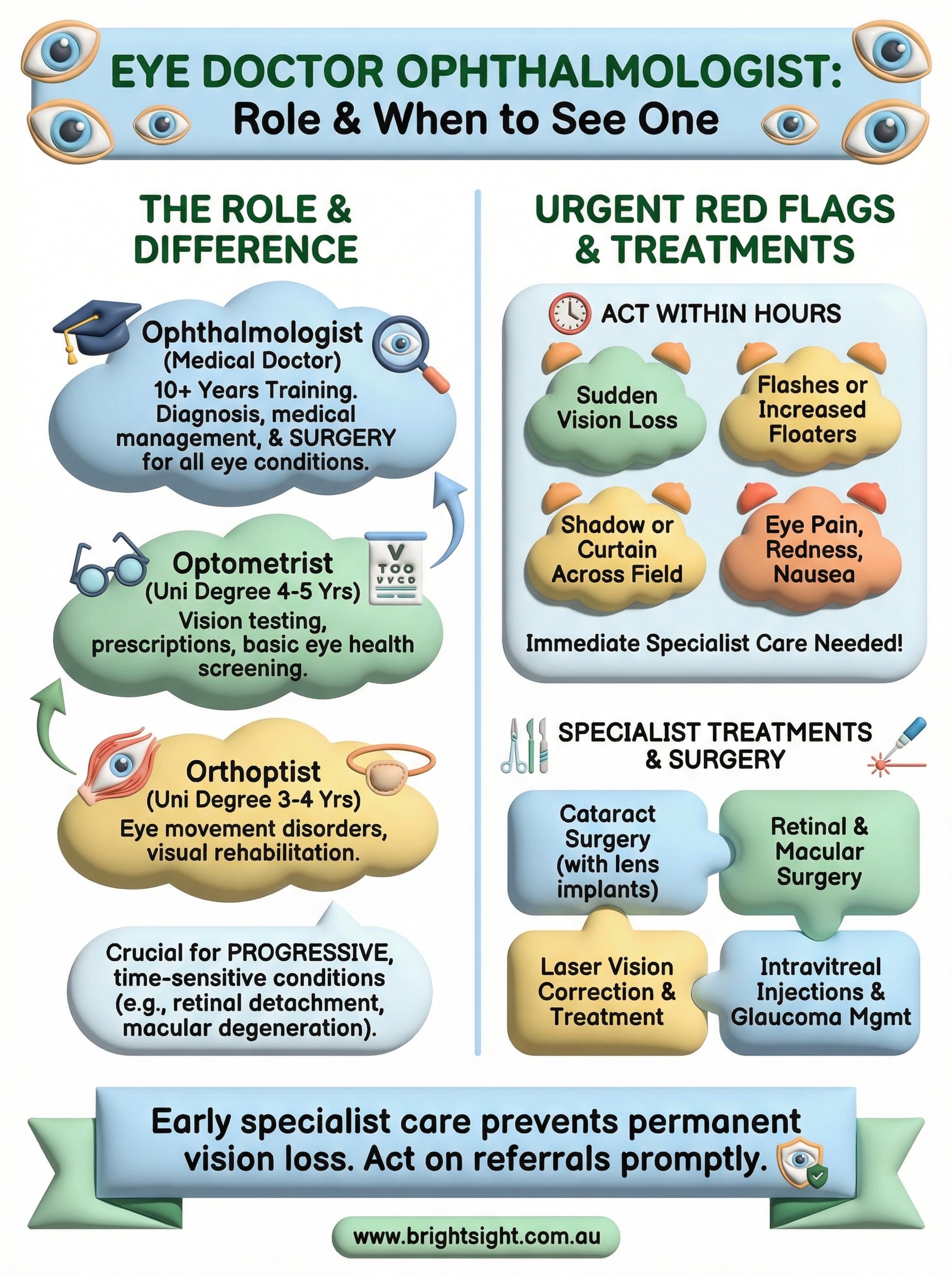 eye doctor ophthalmologist infographic