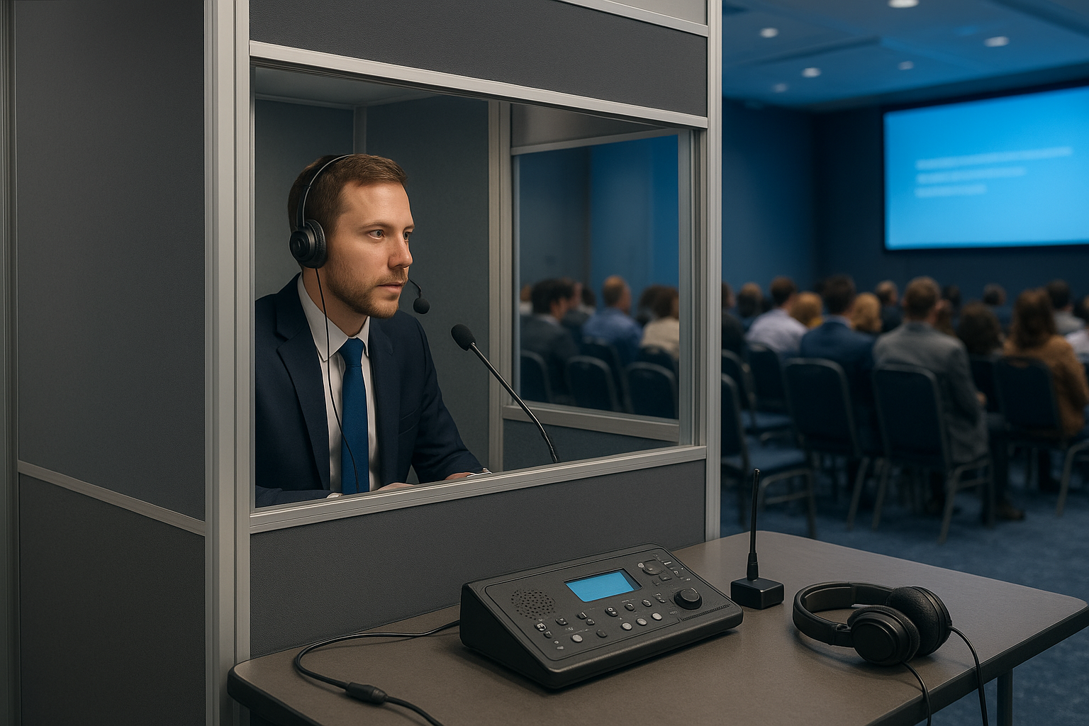 The booth and equipment setup