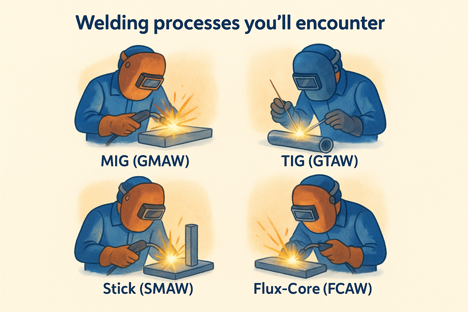 Welding processes you'll encounter