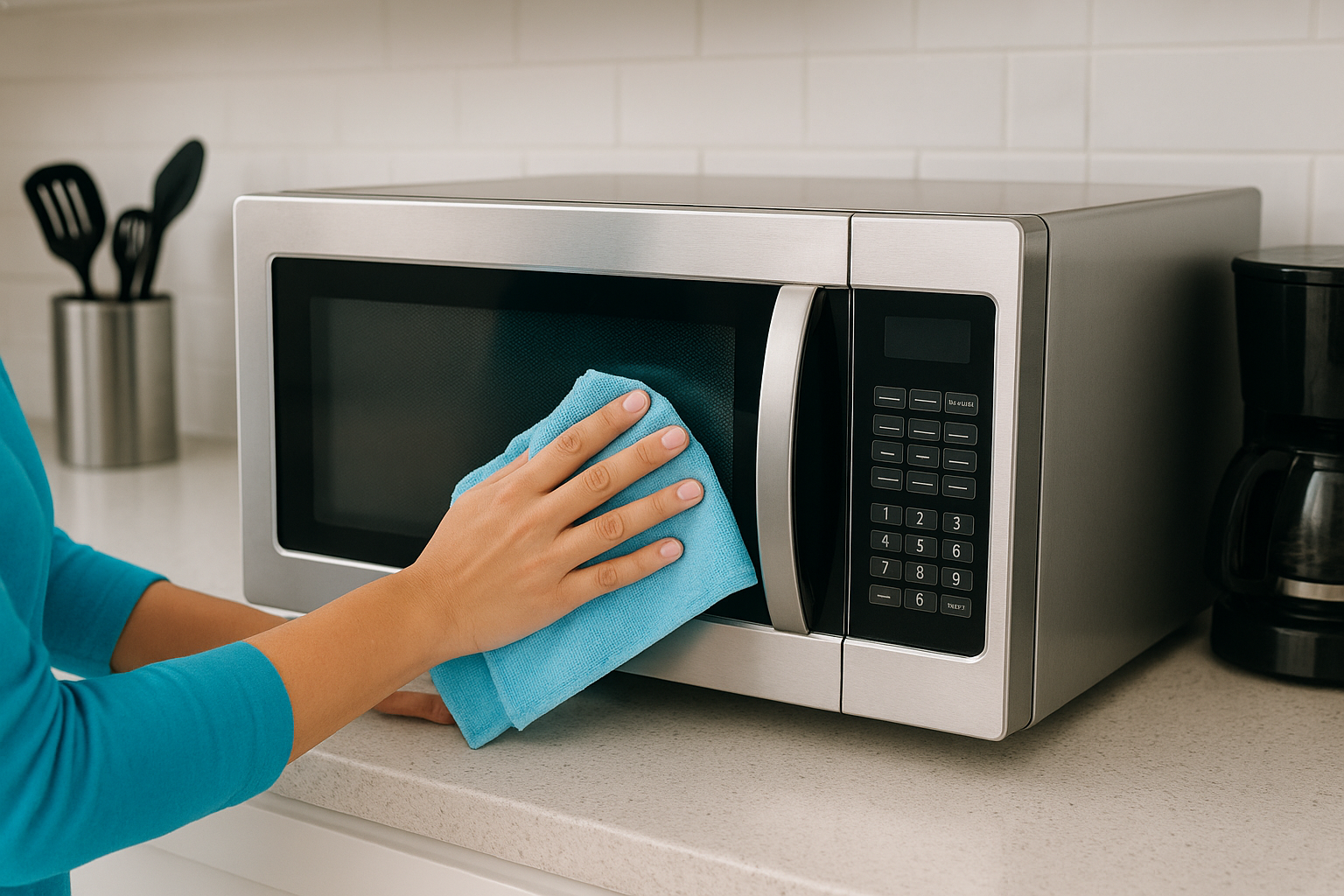 Clean the microwave inside and outside