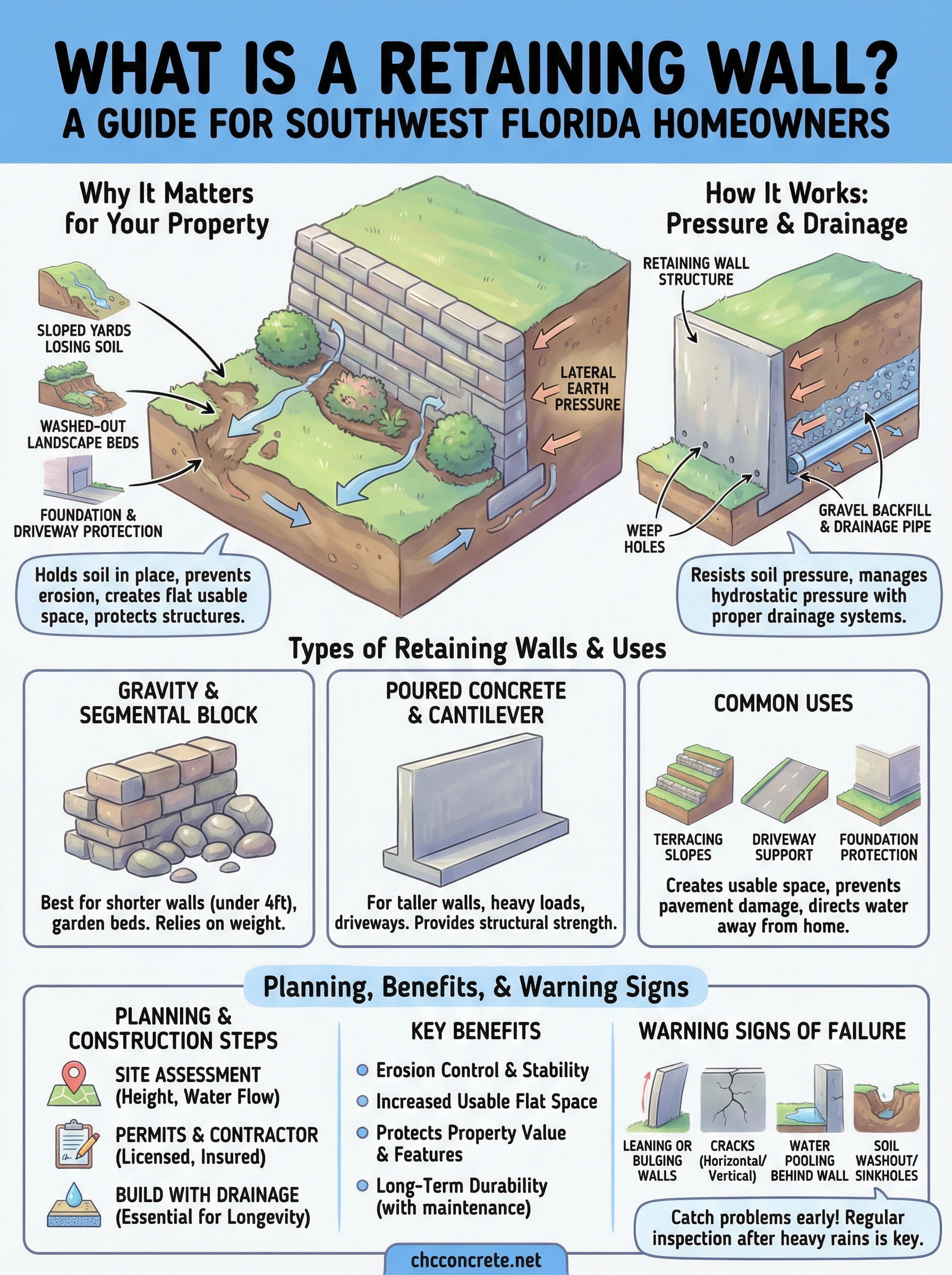 what is a retaining wall infographic