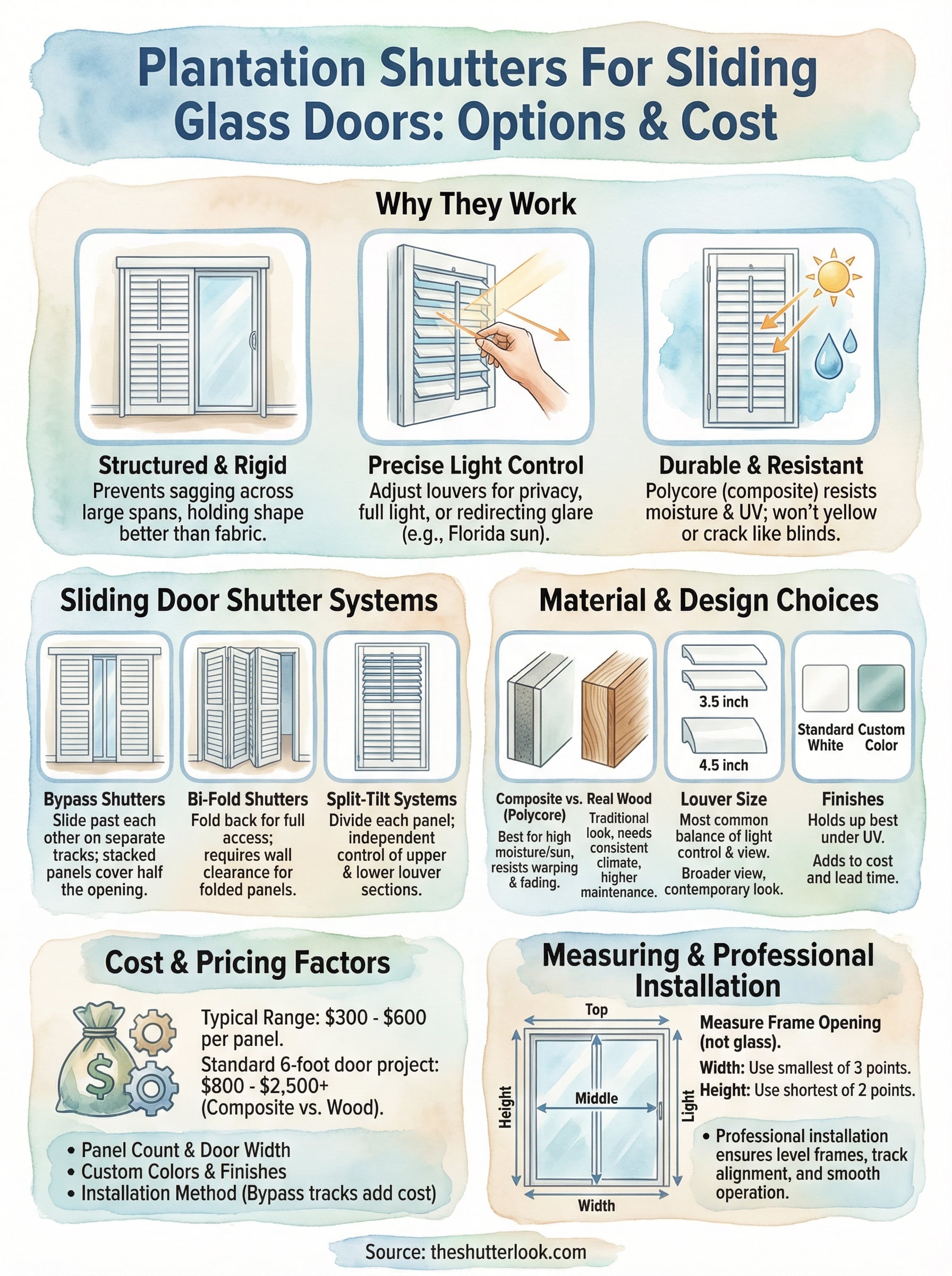 plantation shutters for sliding glass doors infographic
