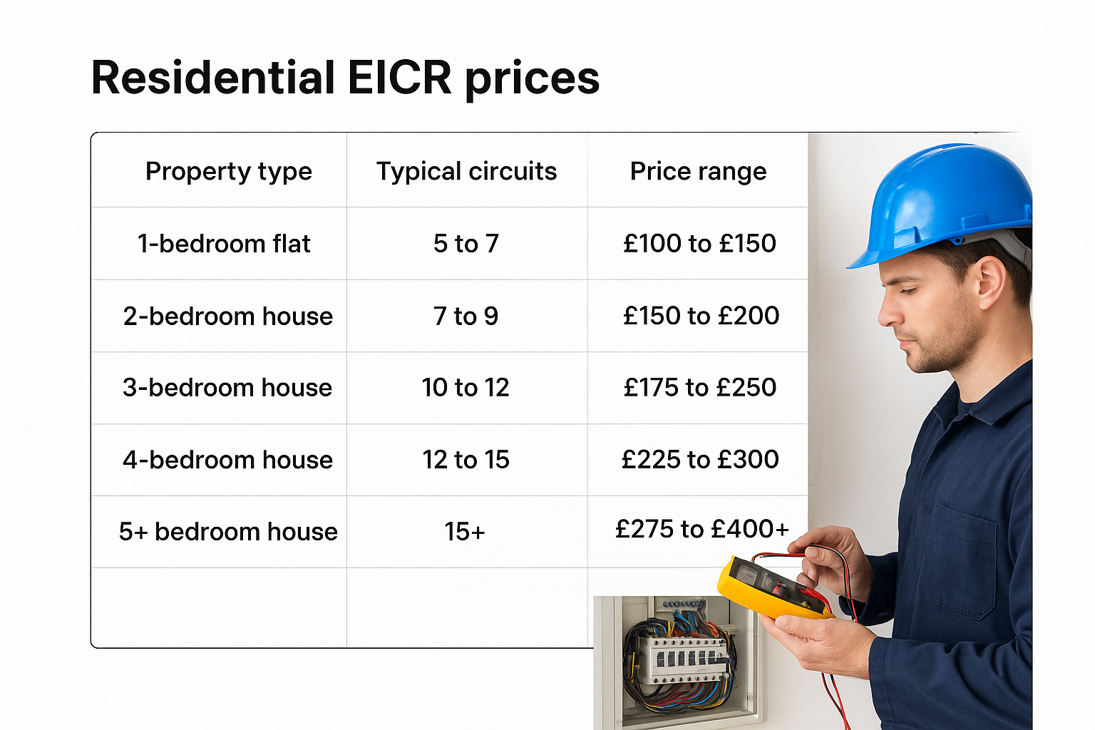 Residential EICR prices