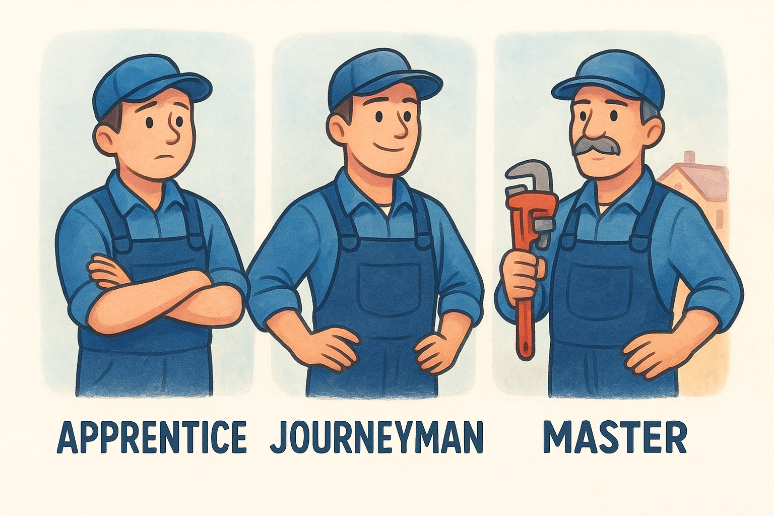 Journeyman vs apprentice vs master plumber