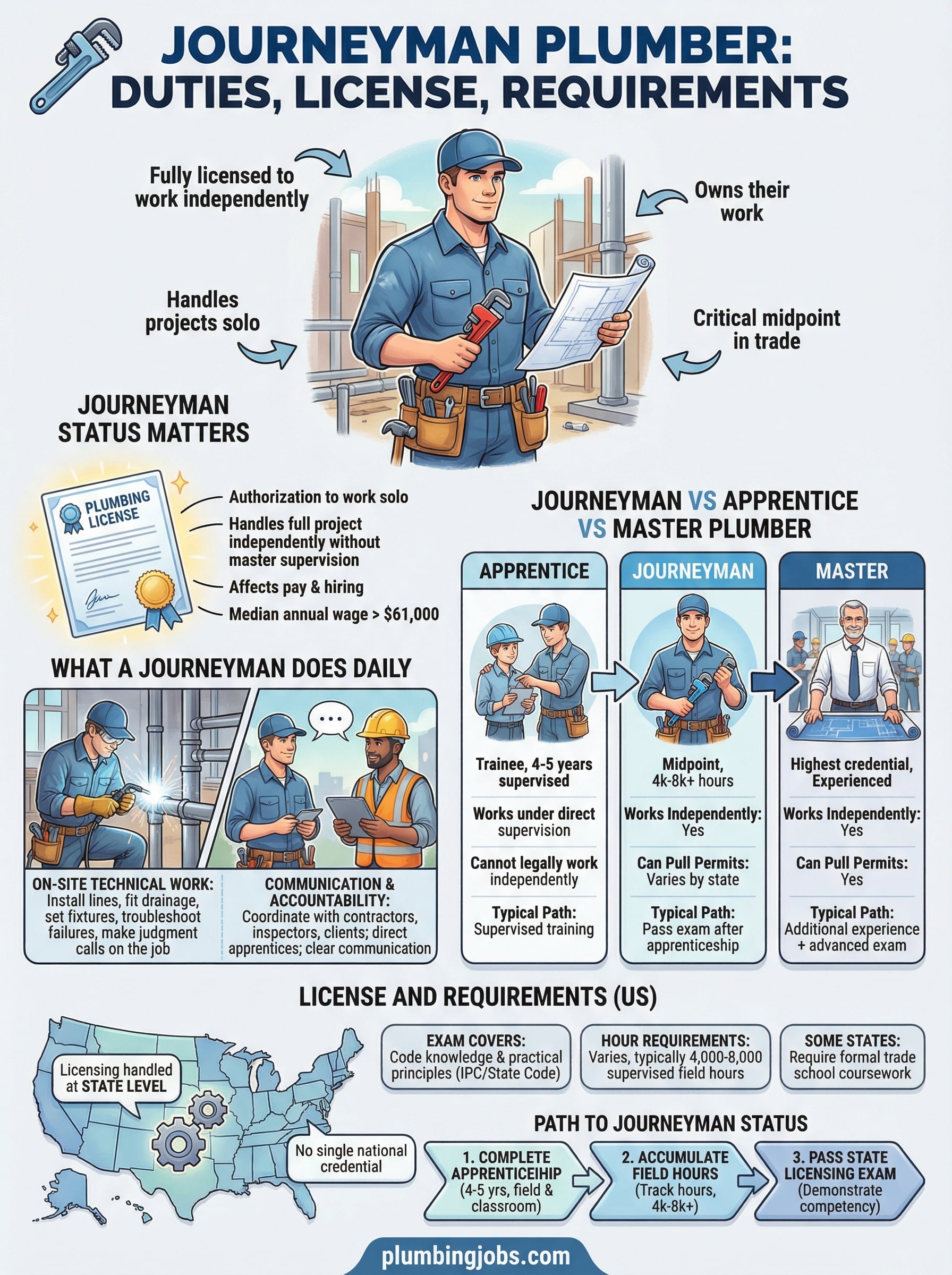 what is a journeyman plumber infographic