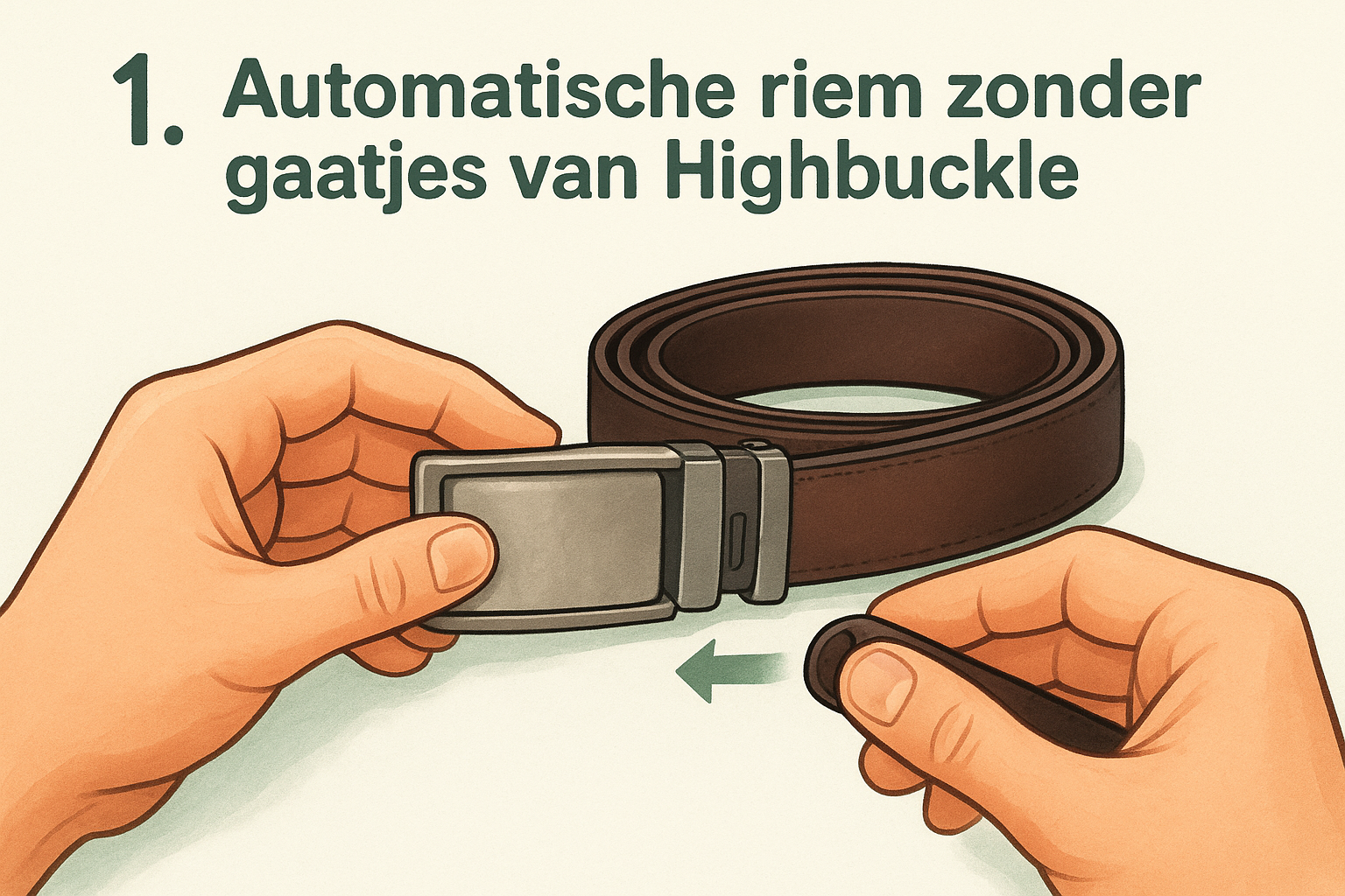 1. Automatische riem zonder gaatjes van Highbuckle