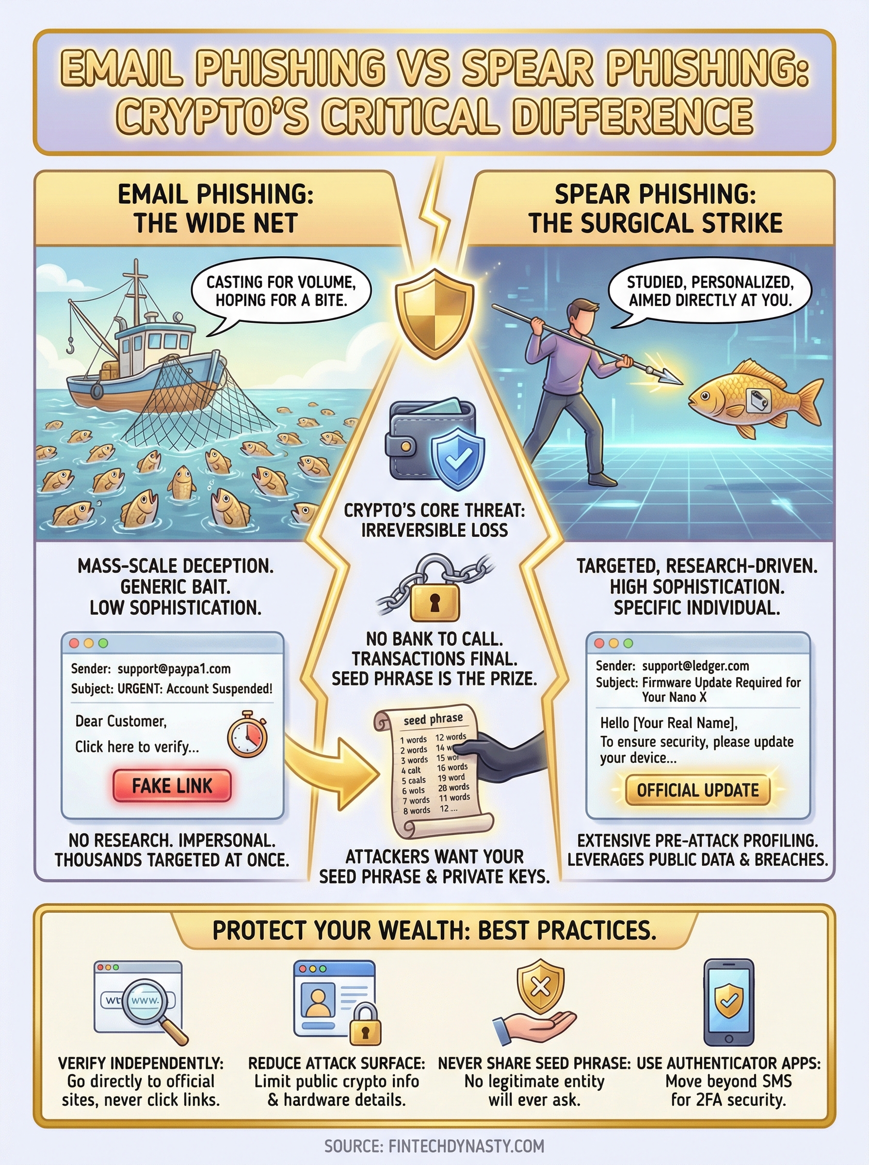 email phishing vs spear phishing infographic