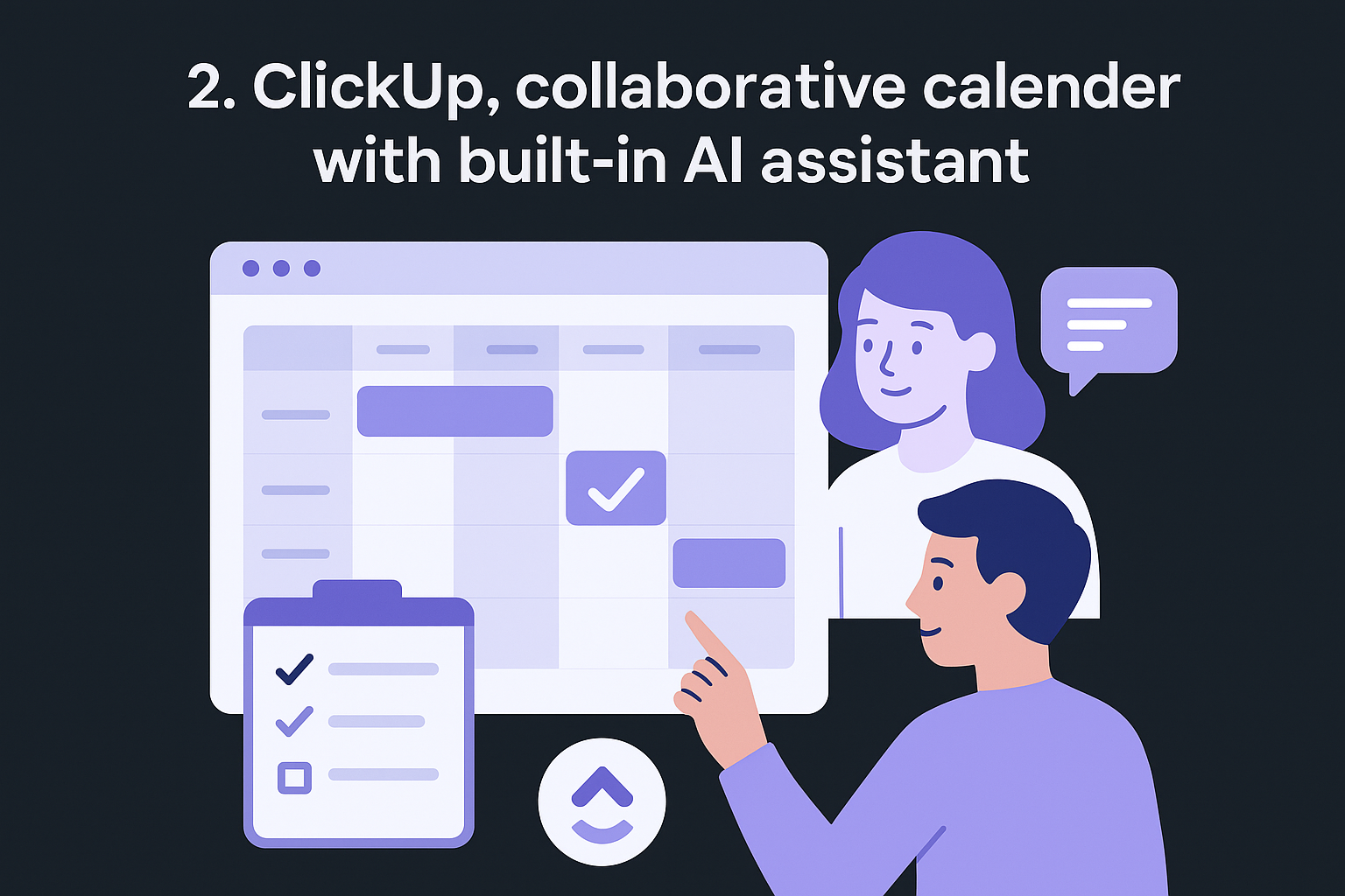 2. ClickUp, collaborative calendar with built-in AI assistant
