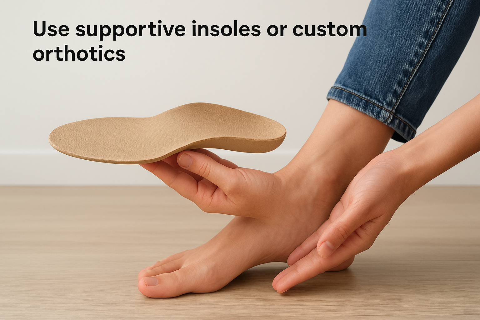 Use supportive insoles or custom orthotics