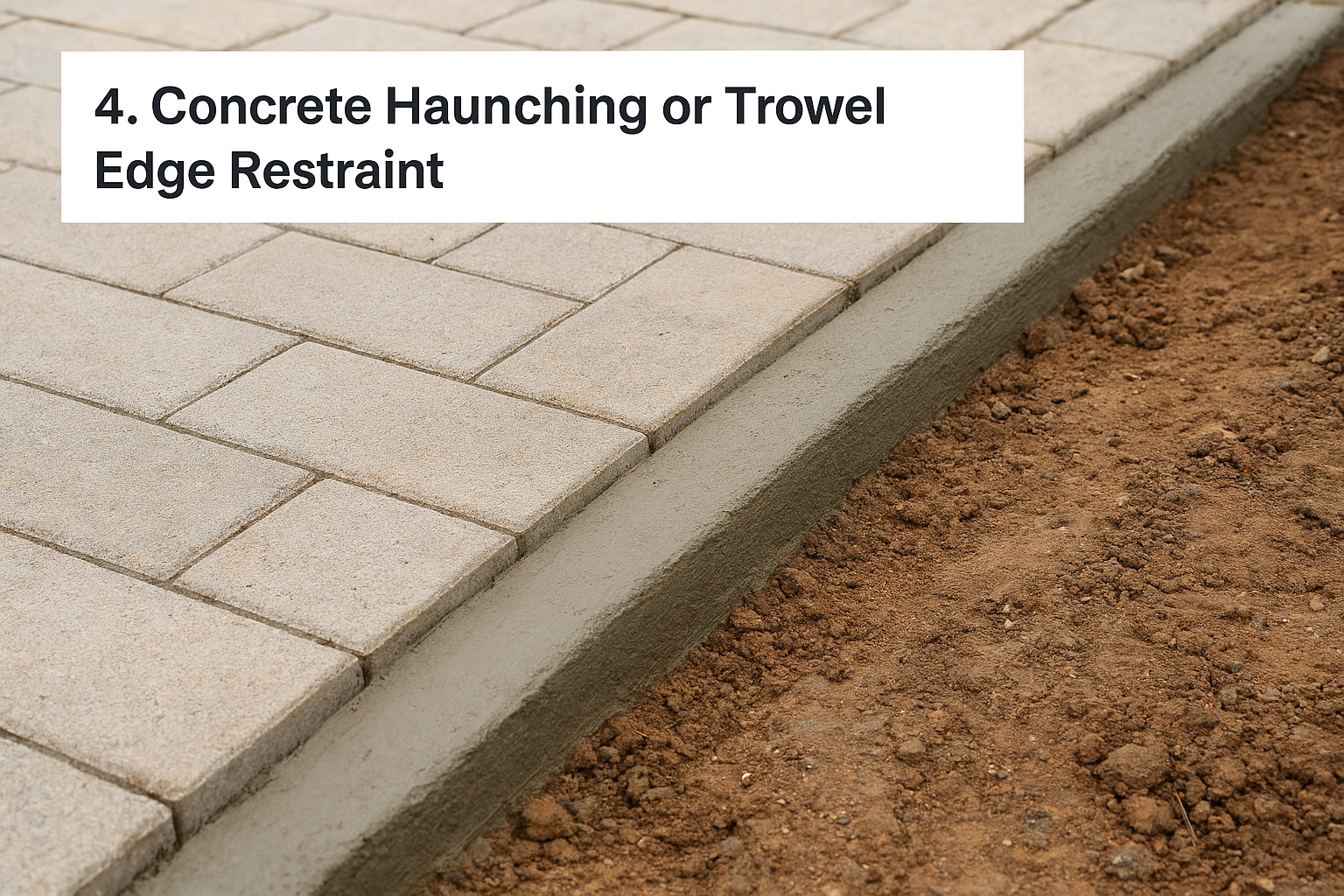 4. Concrete Haunching or Trowel Edge Restraint