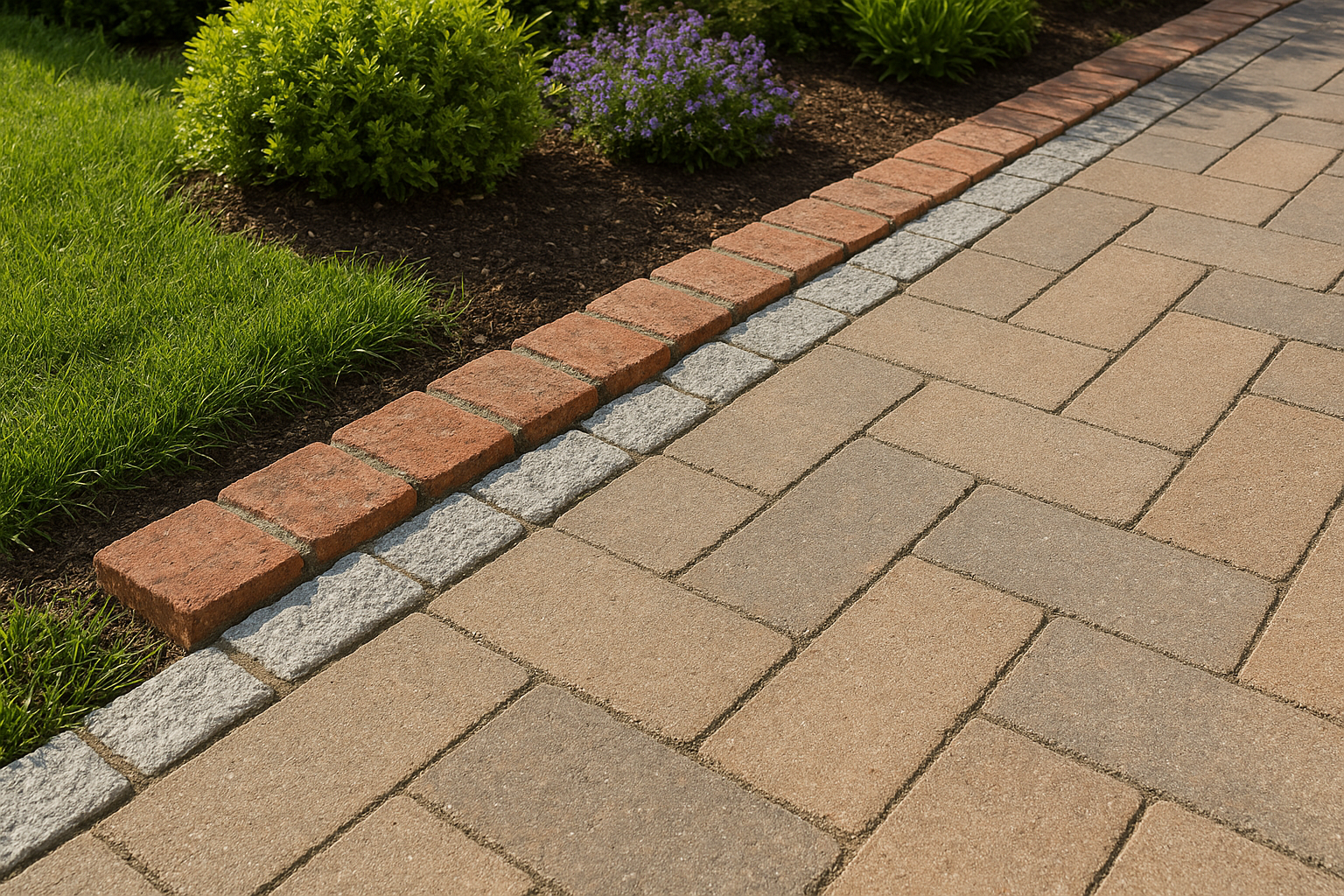 8. Brick or Stone Sett Border in Mortar
