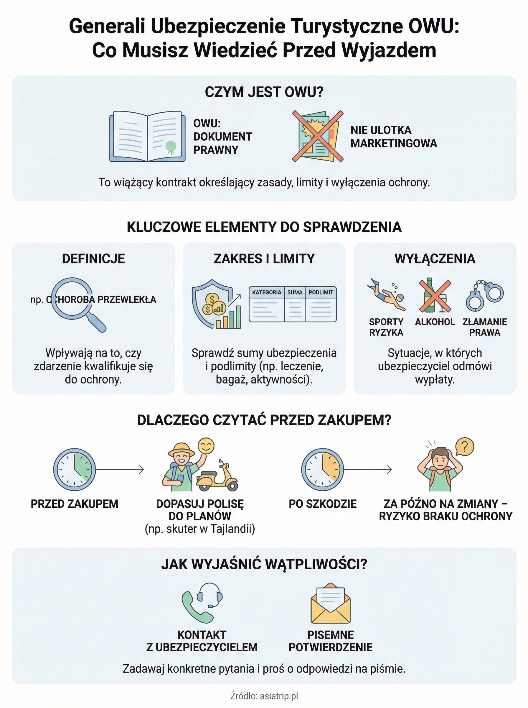 generali ubezpieczenie turystyczne owu infographic