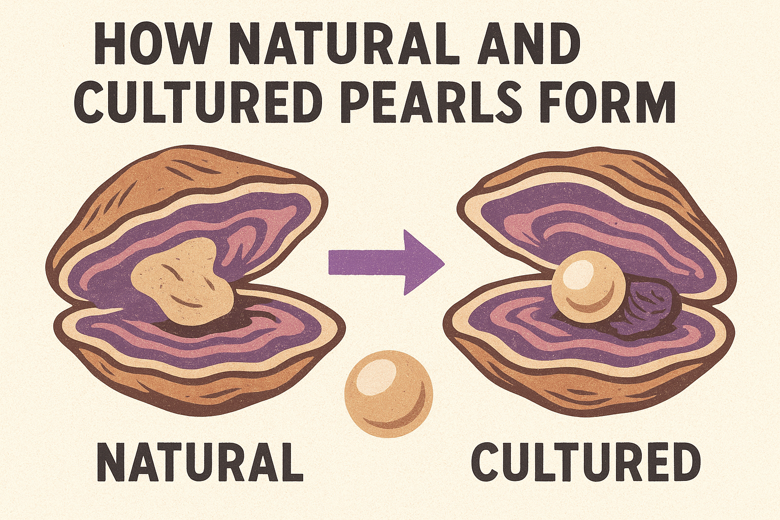 How natural and cultured pearls form
