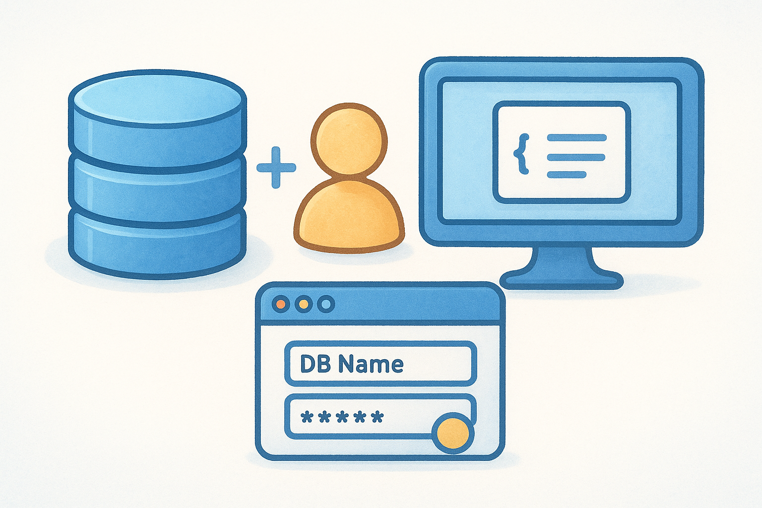 Create the database and user on the new server