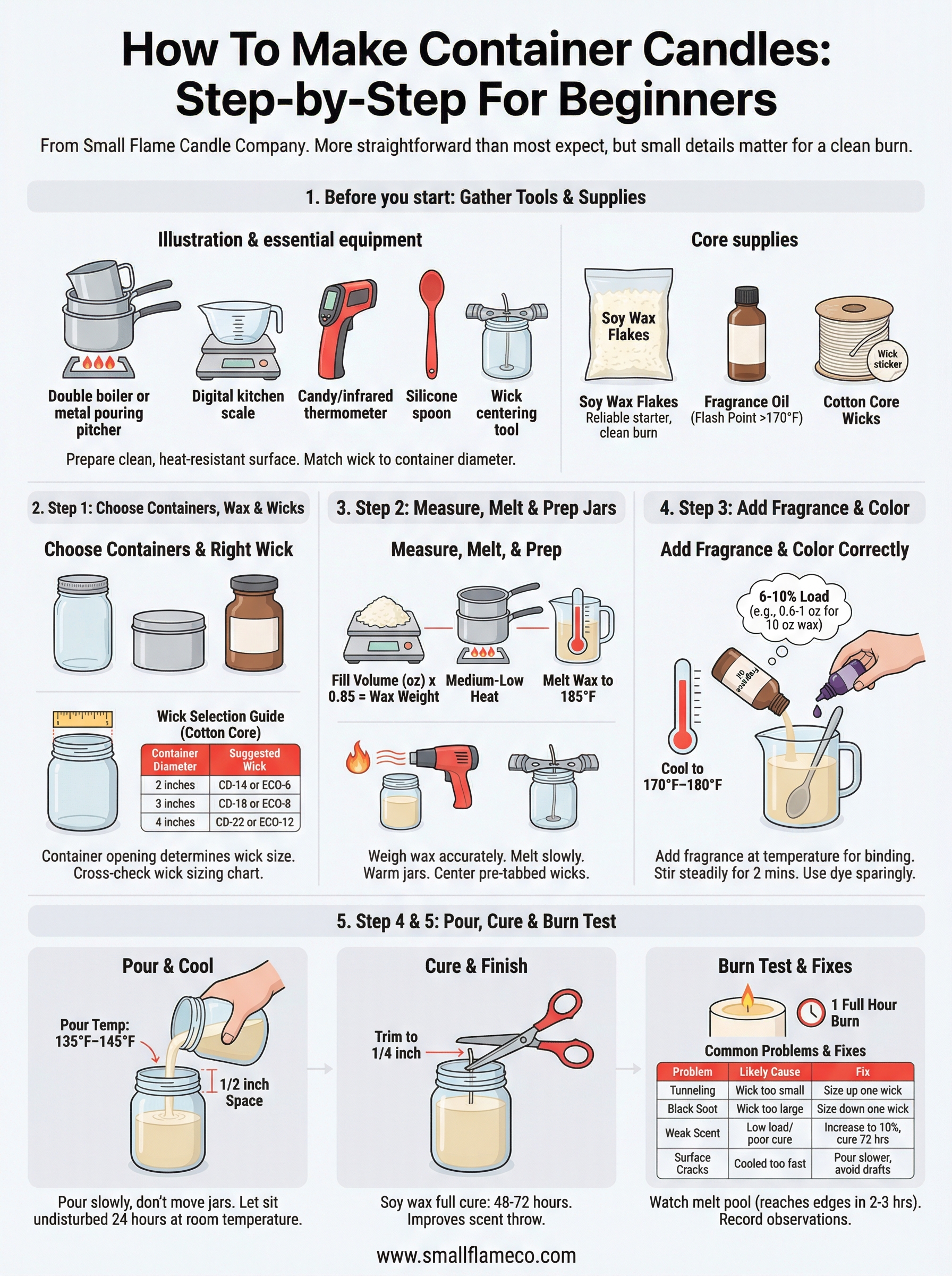 how to make container candles infographic
