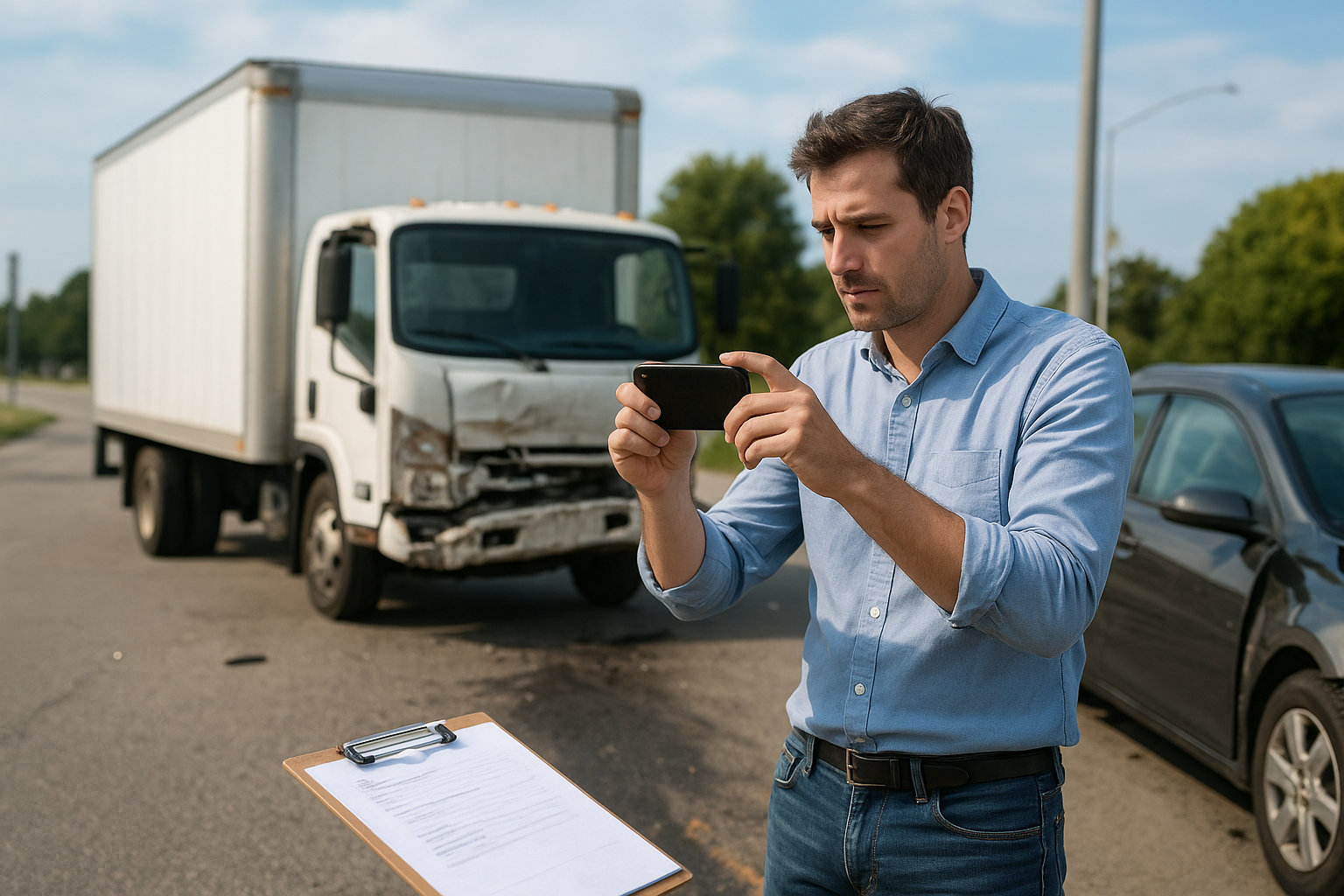 Document the scene and report the crash