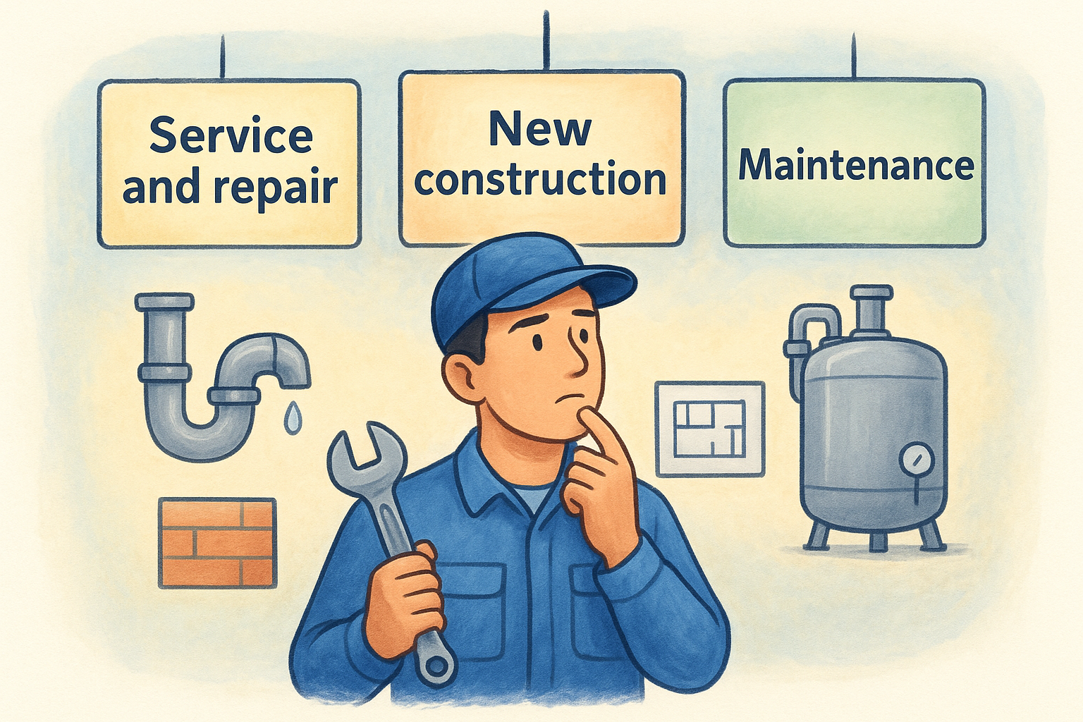 How to separate service, new construction, and maintenance
