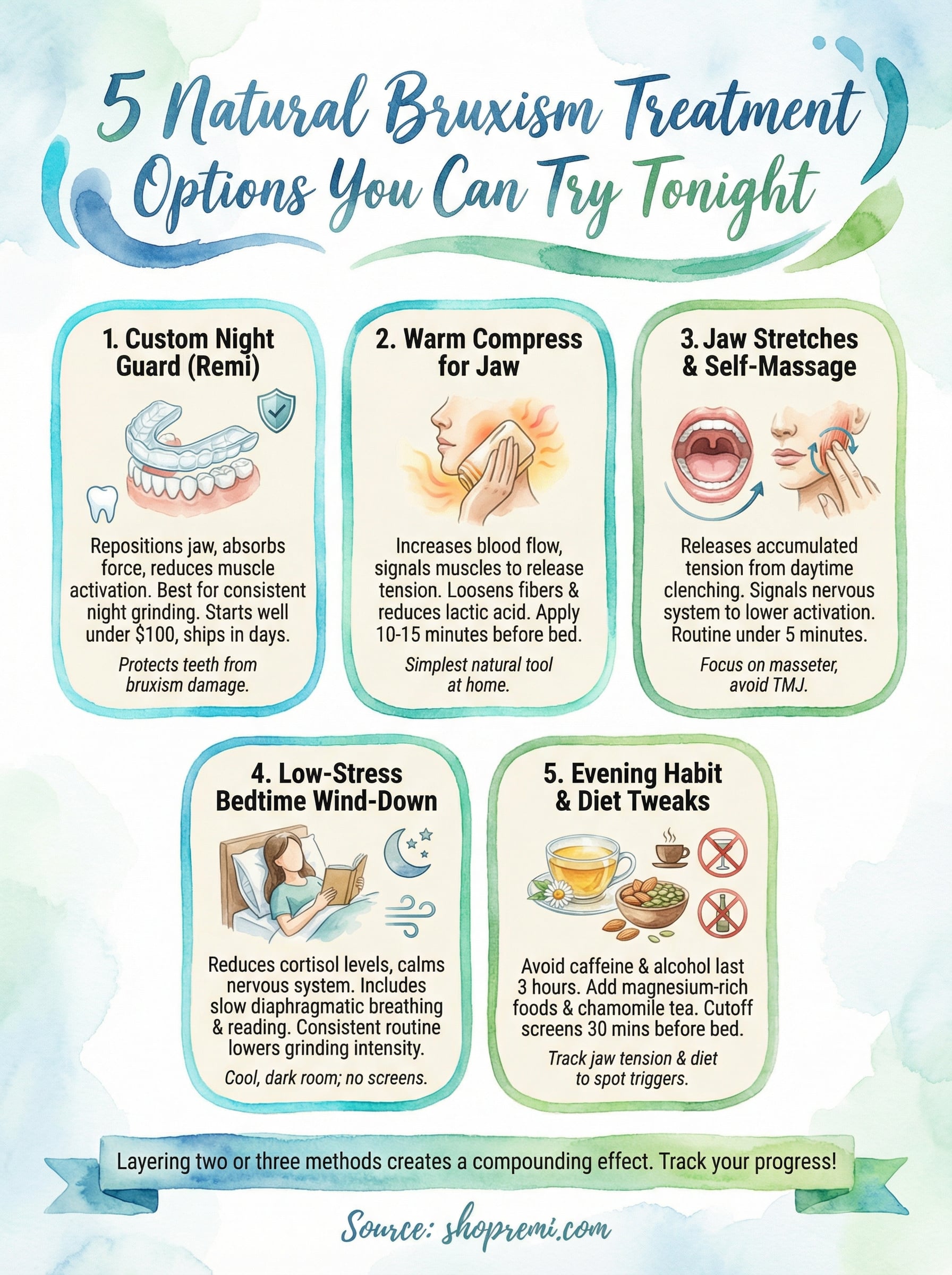 natural bruxism treatment infographic