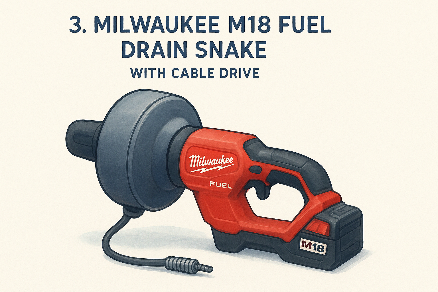 3. Milwaukee M18 FUEL Drain Snake with CABLE DRIVE