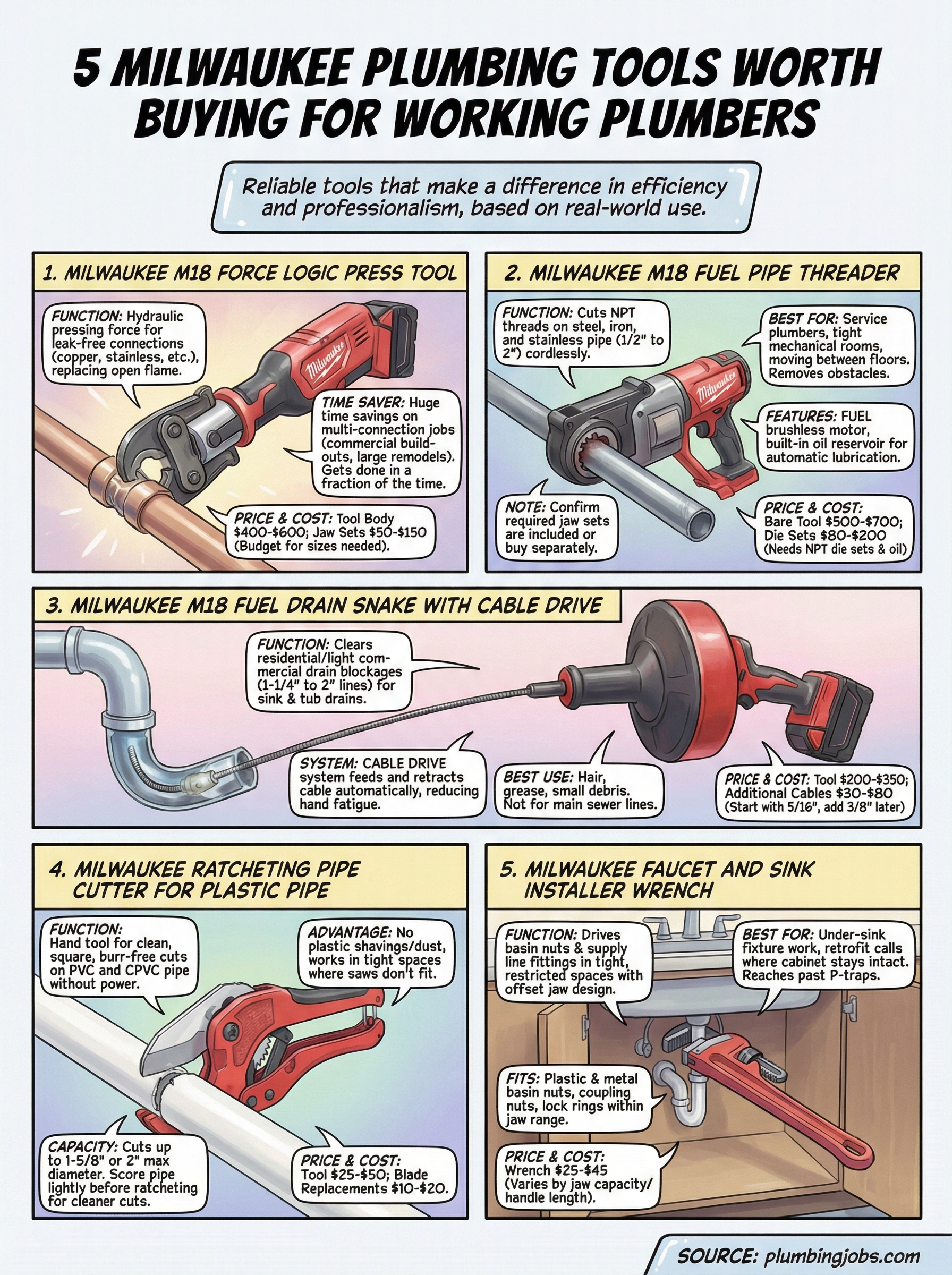 milwaukee plumbing tools infographic