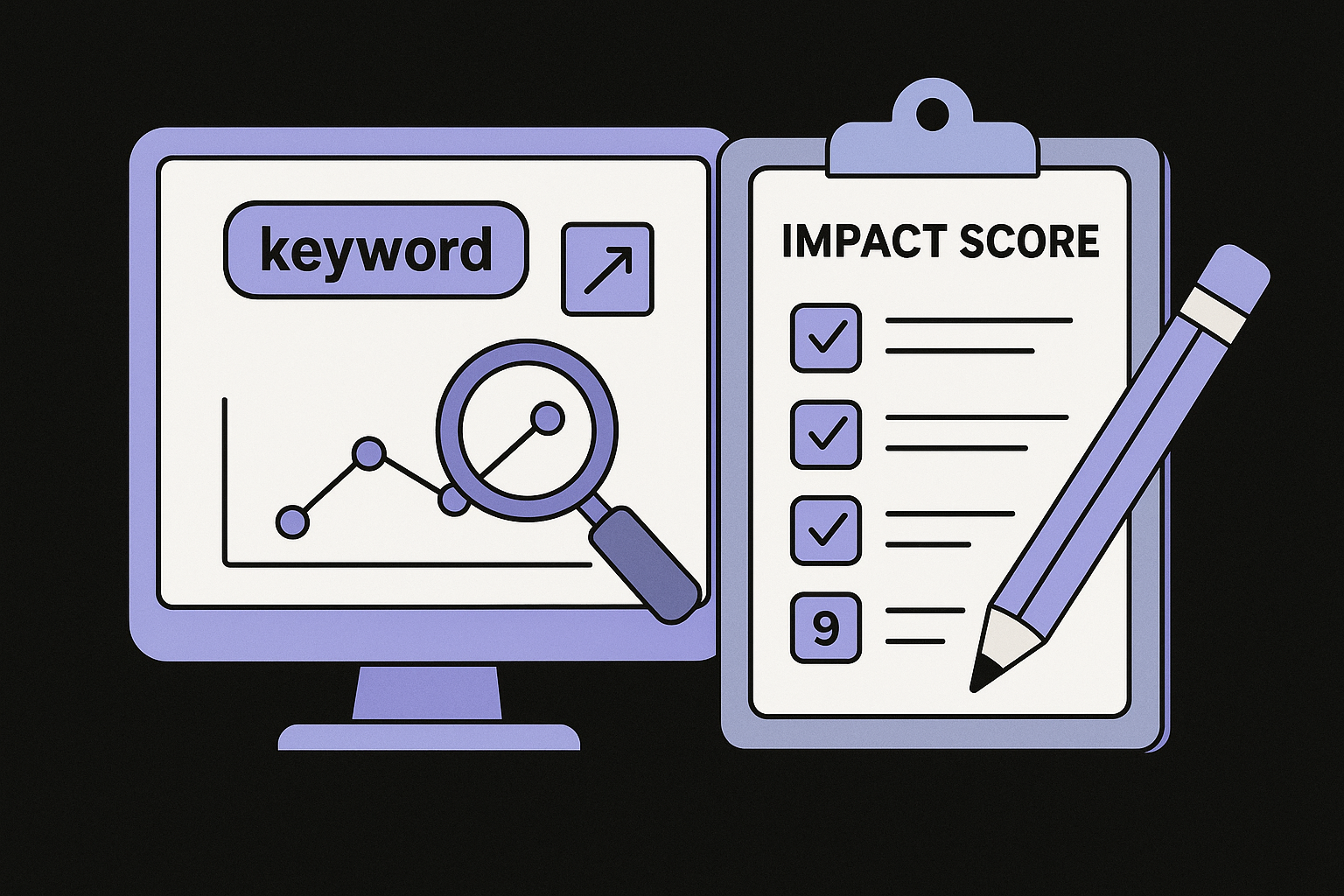 Identify true keyword gaps with impact scores