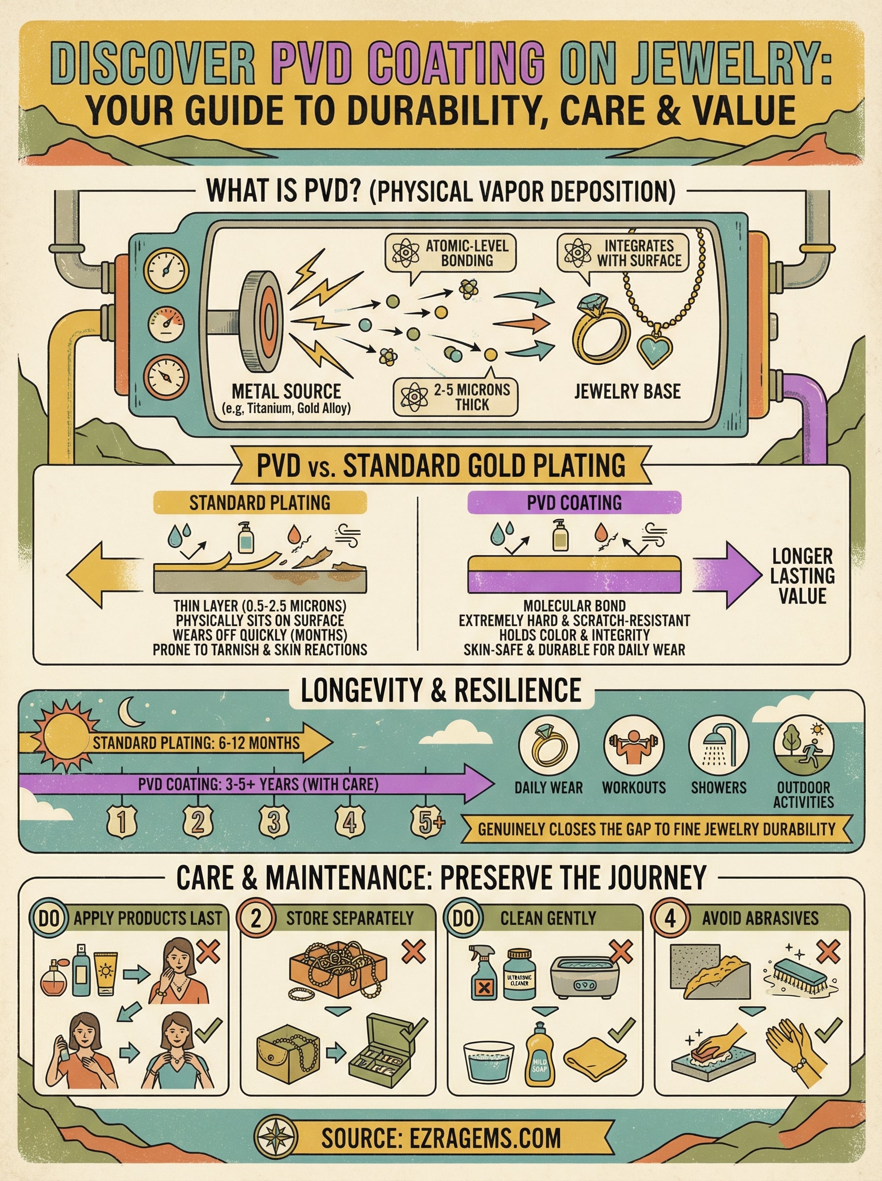 what is pvd coating on jewelry infographic