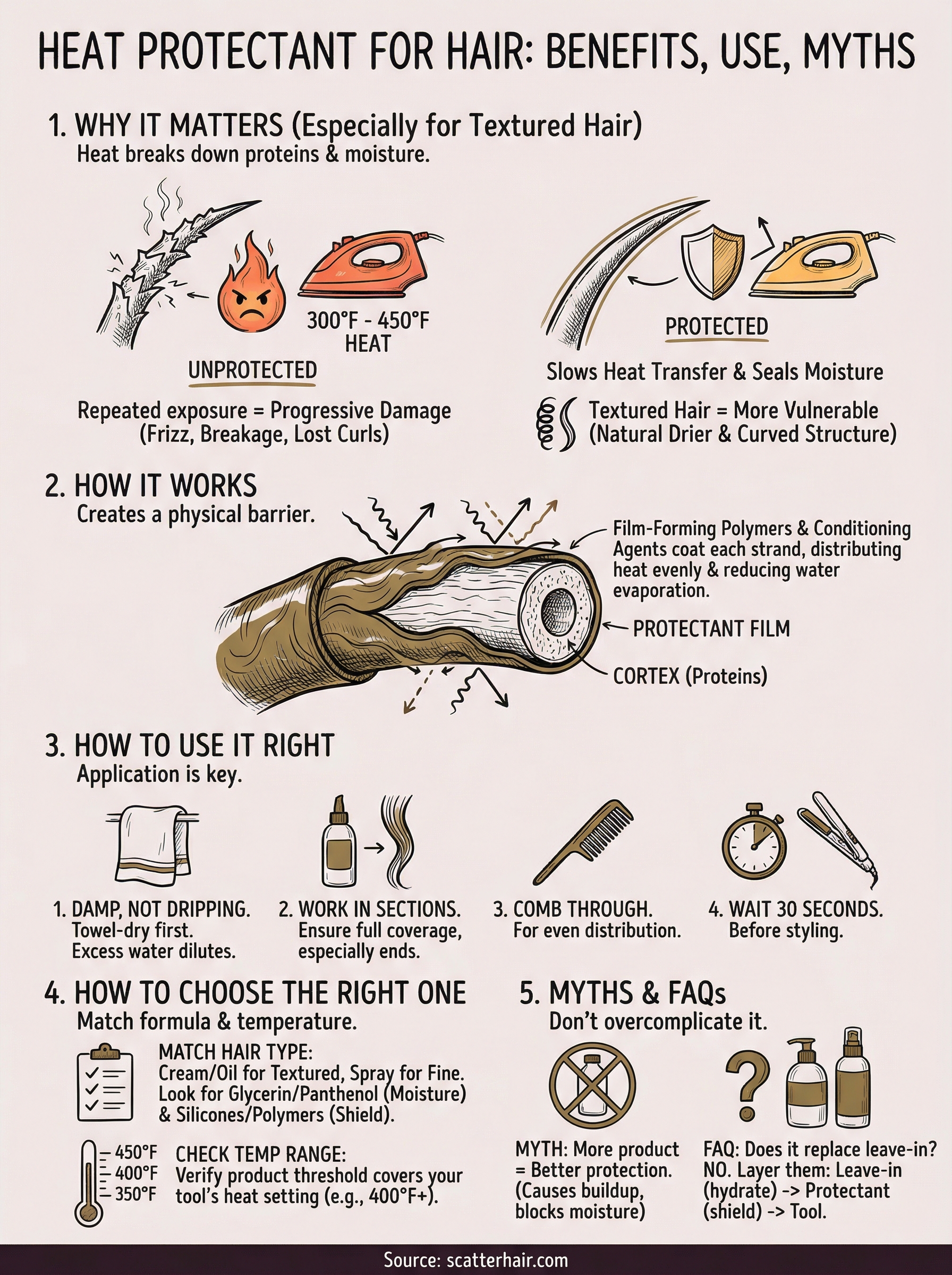 what is heat protectant for hair infographic