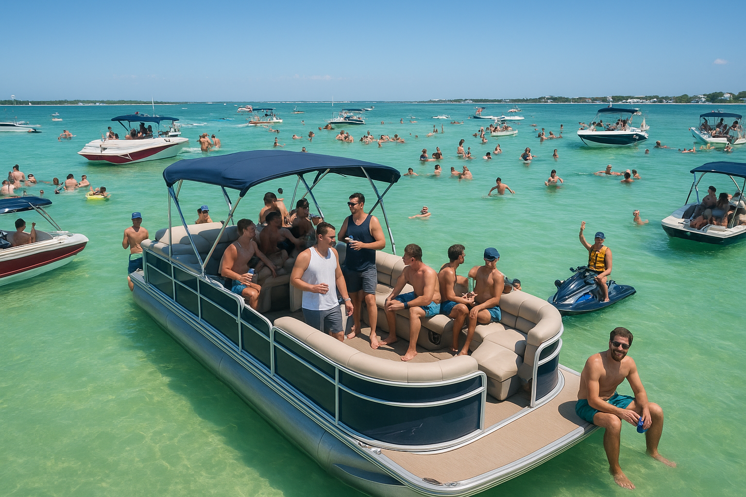 1. Crab Island pontoon party in Destin, Florida