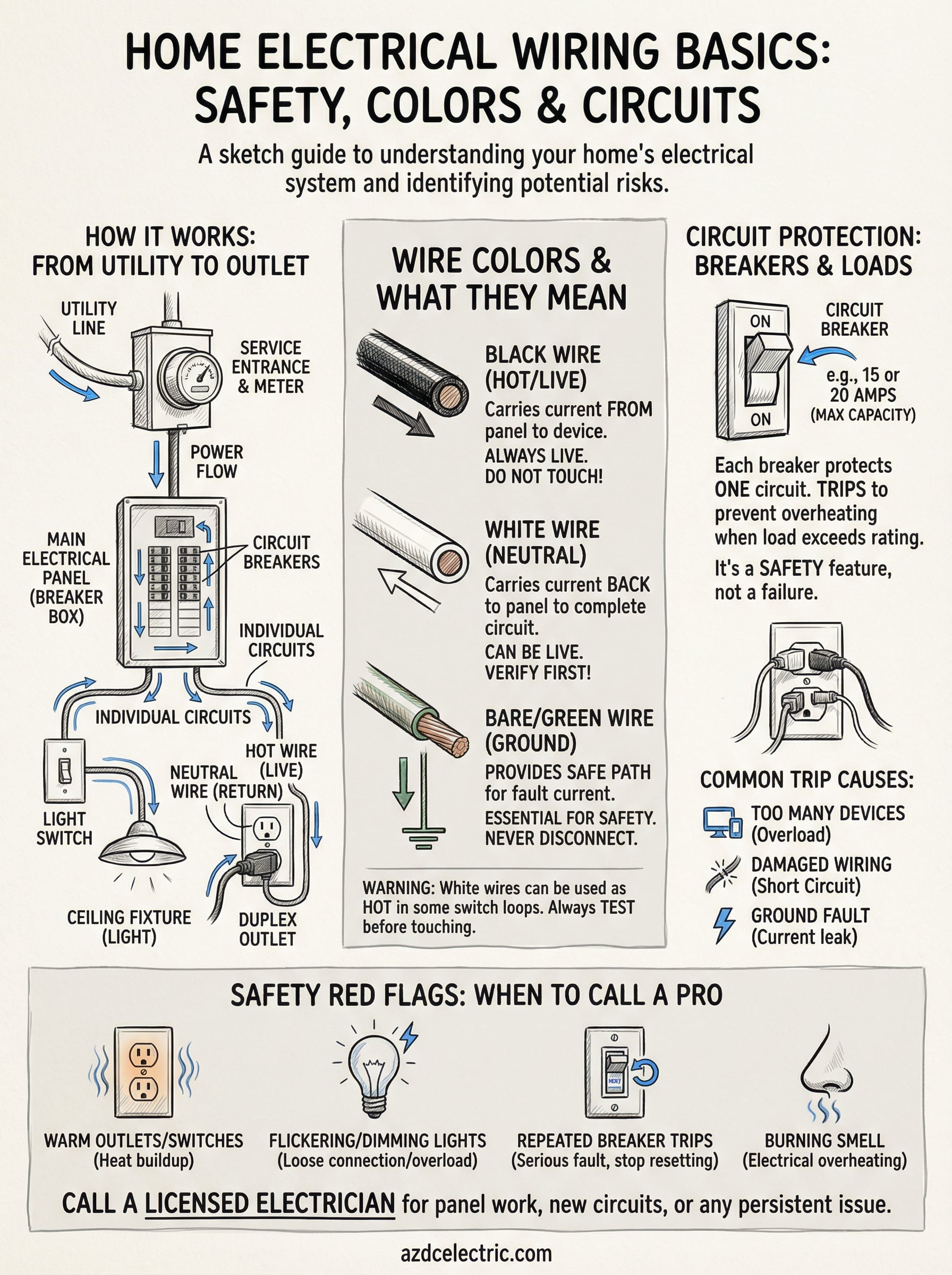 home electrical wiring basics infographic