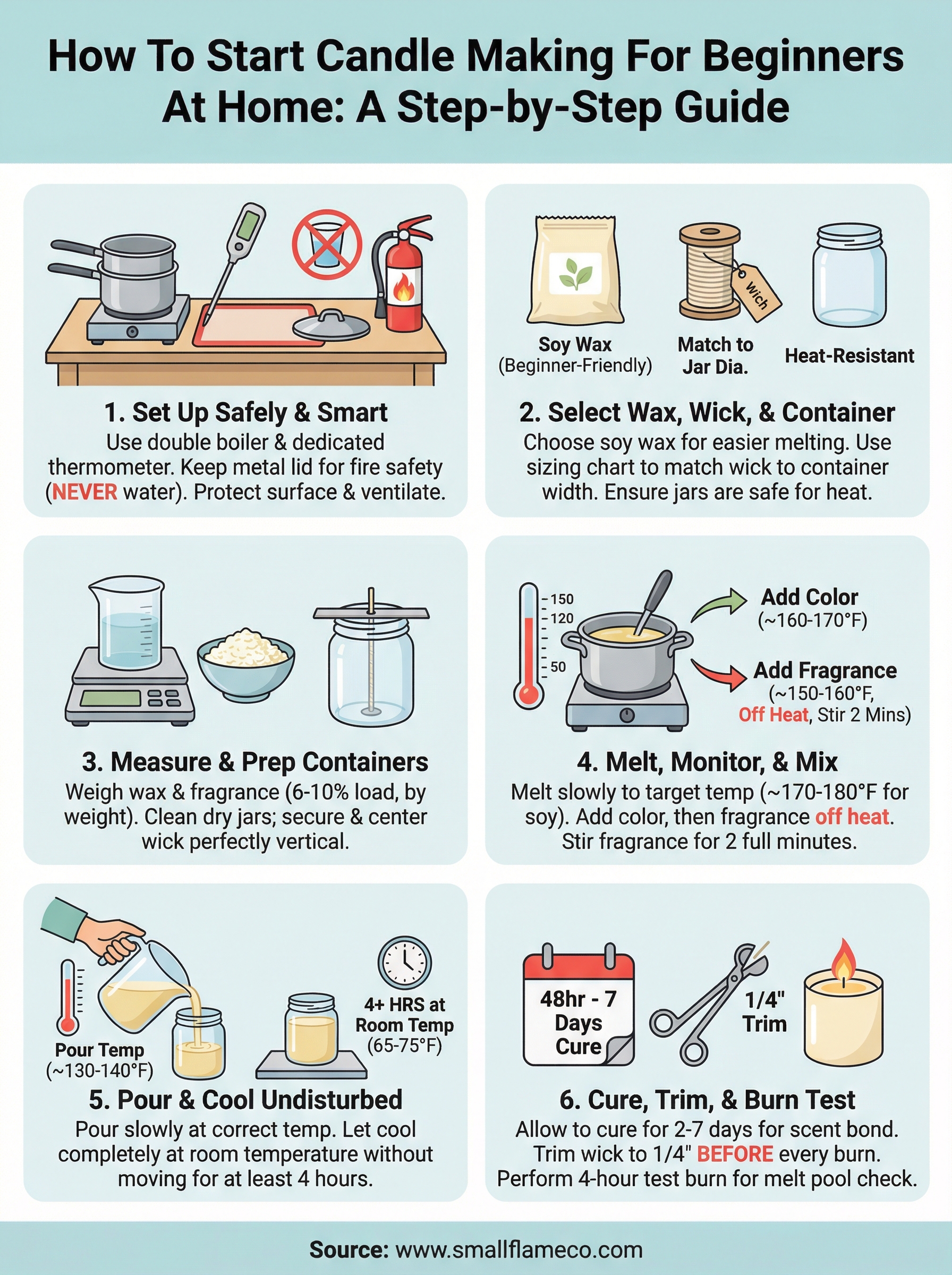 candle making for beginners infographic