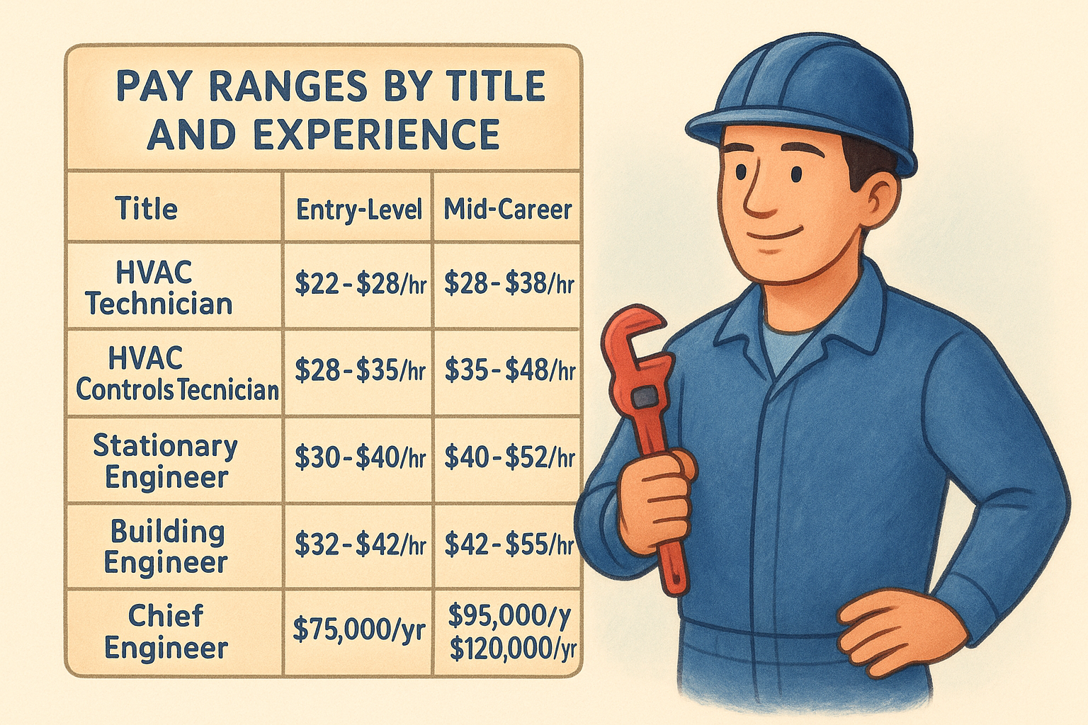 Pay ranges by title and experience
