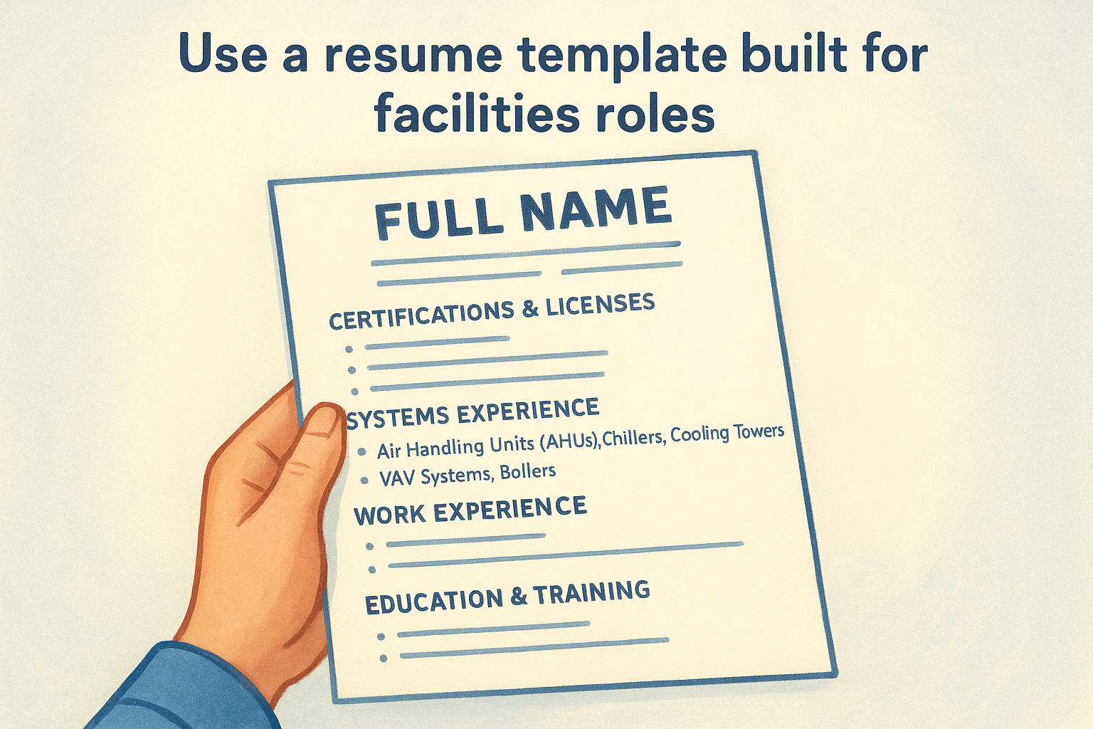 Use a resume template built for facilities roles