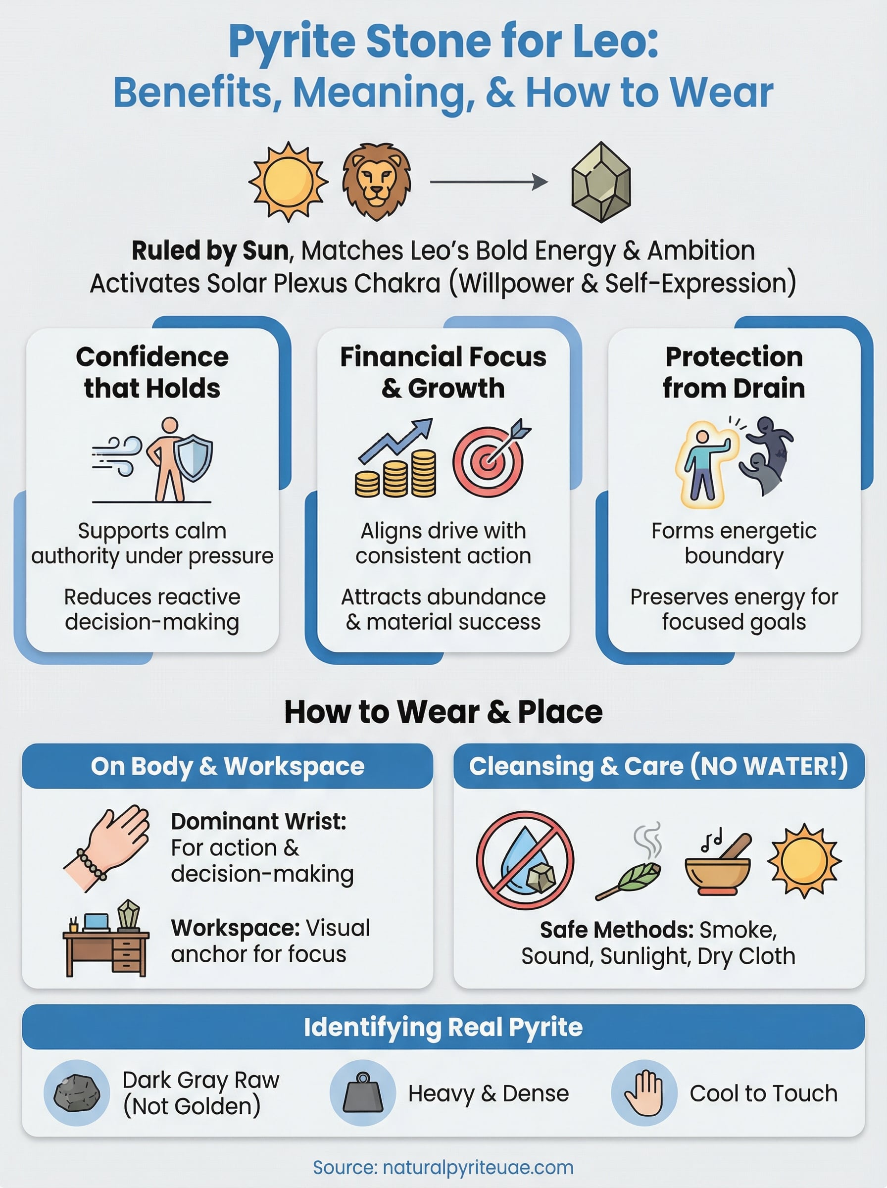 pyrite stone for leo infographic