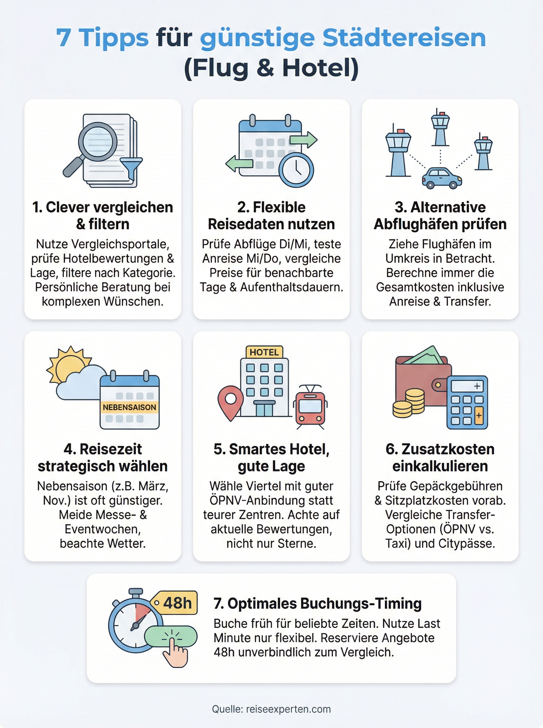 städtereise mit flug und hotel günstig infographic