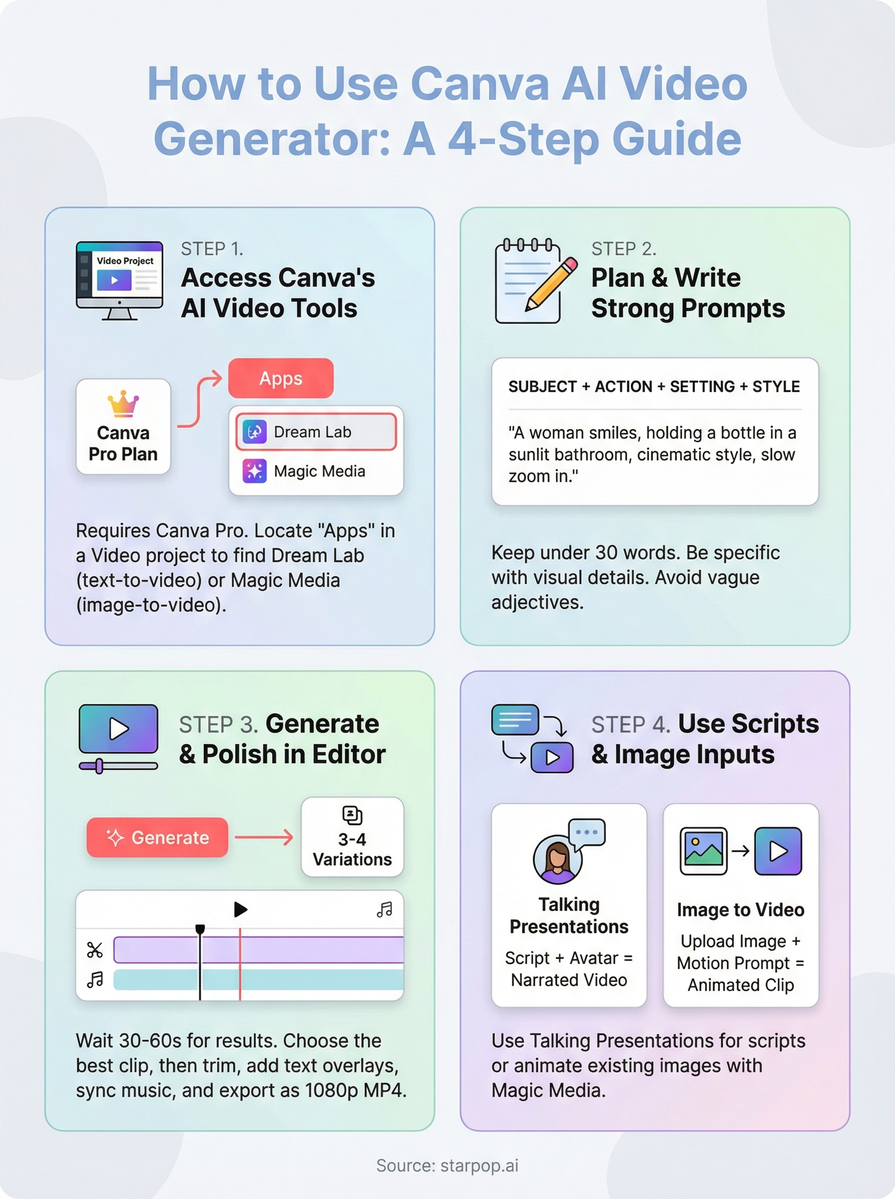 canva ai video generator infographic